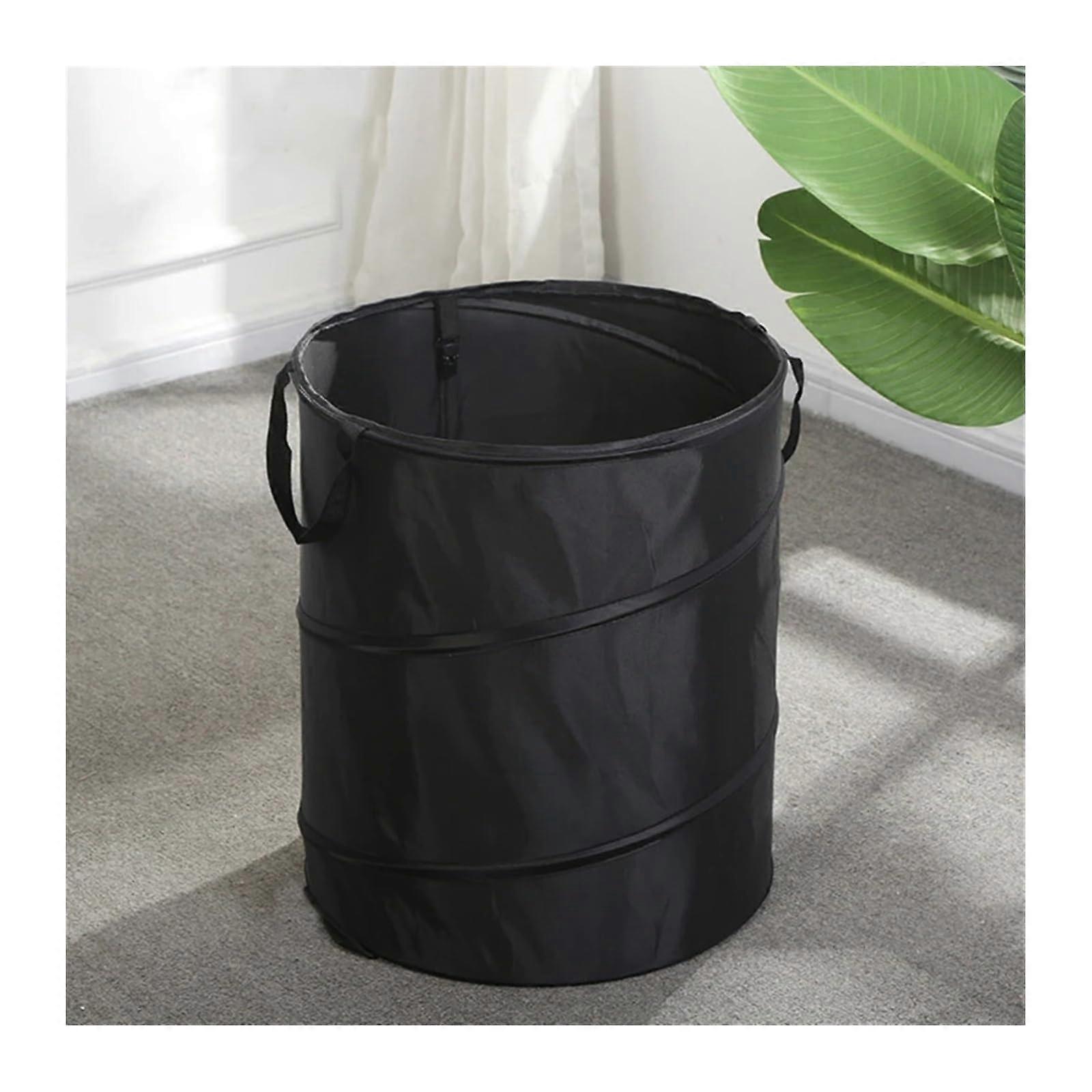 Garden Tool Portable Foldable Outdoor Trash Bin, Large Double Layer Black Garbage Bag for Camping and Garden Waste