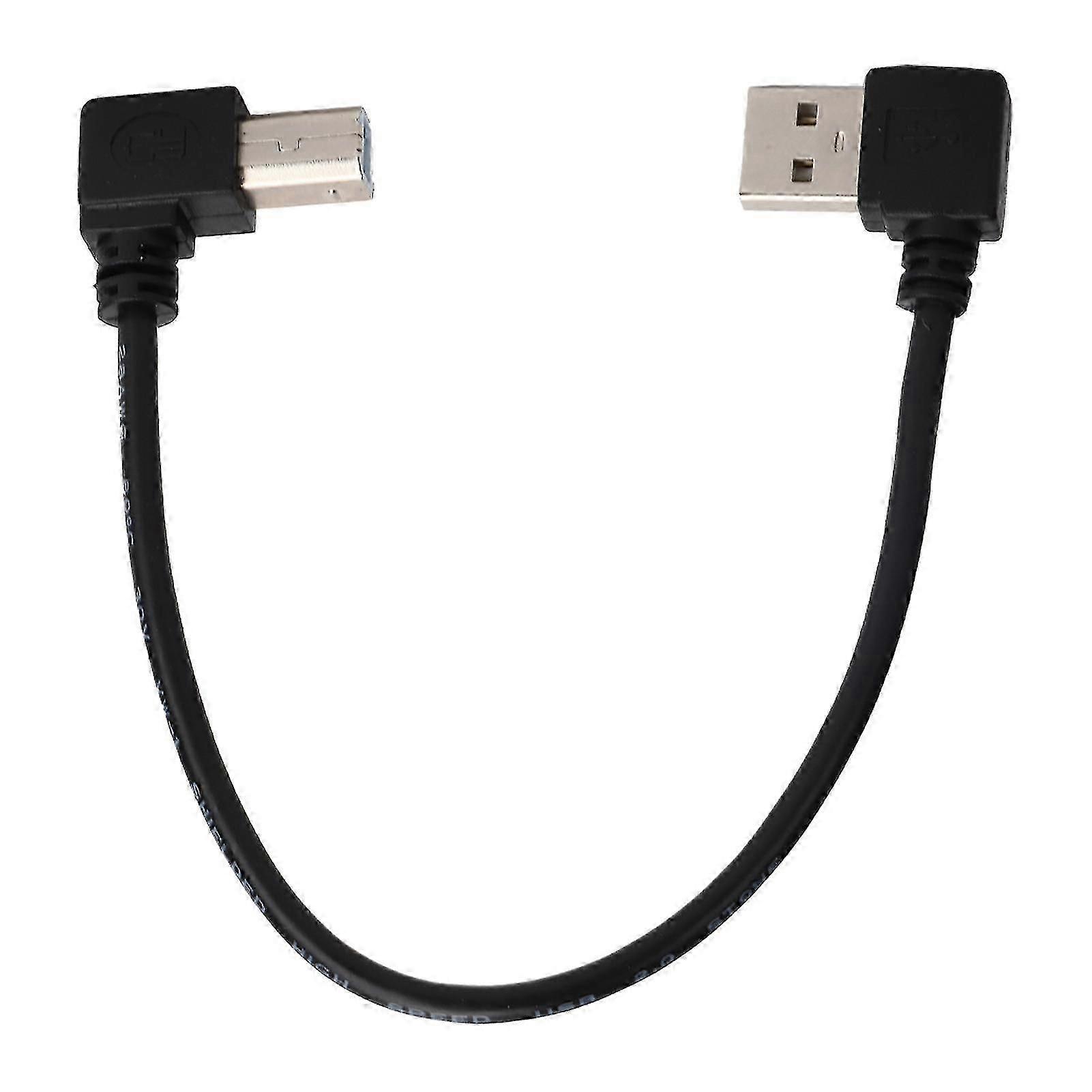 Preto 20cm USB A Macho para B Macho Esquerda Dobra Impressora Cabo do Scanner