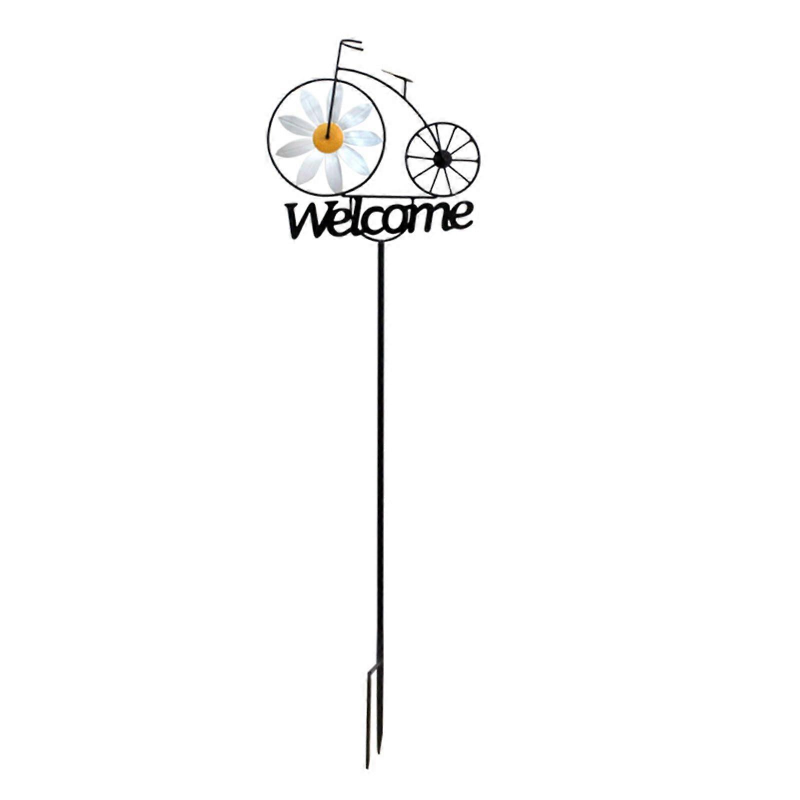 Outdoor Wind Spinner Stake - Bicycle Theme Garden Windmill Decorations