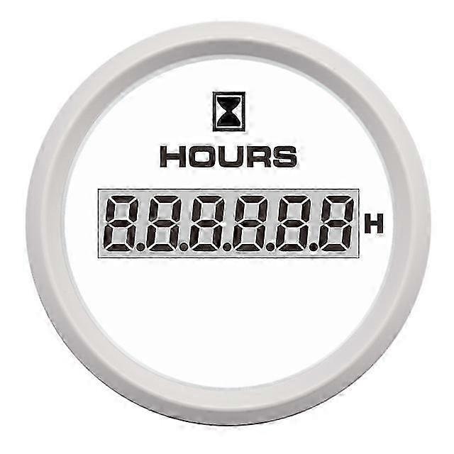 Waterproof 52mm Digital Hourmeters with LCD Display for Marine, Boat, Motorcycle, and Car Gauges, featuring 8 Color Backlighting Options