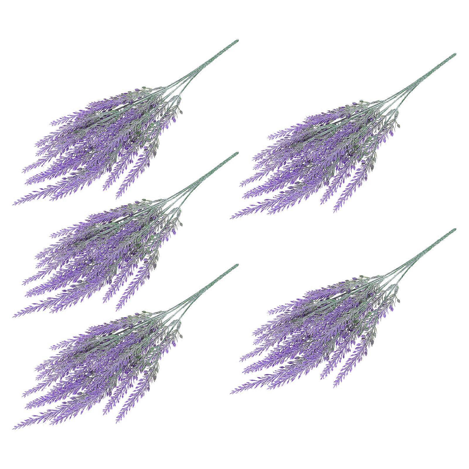 5 Purple Plastic Lavender Bouquets for Home Decoration with Realistic Color and Quality 5