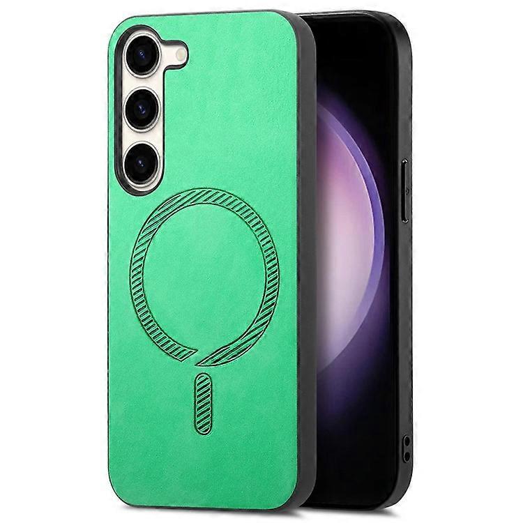 Compatible For Samsung Galaxy S23 Leather Back Case Compatible with MagSafe Skin-Touch Phone Cover