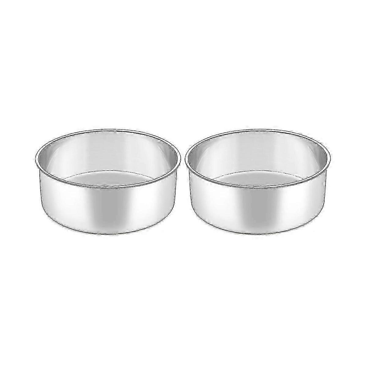 6 Inch Small Cake Tin Set 2PCS, Deep Round Baking Pan, Roasting Layer Cake Tin for Christams Birthd
