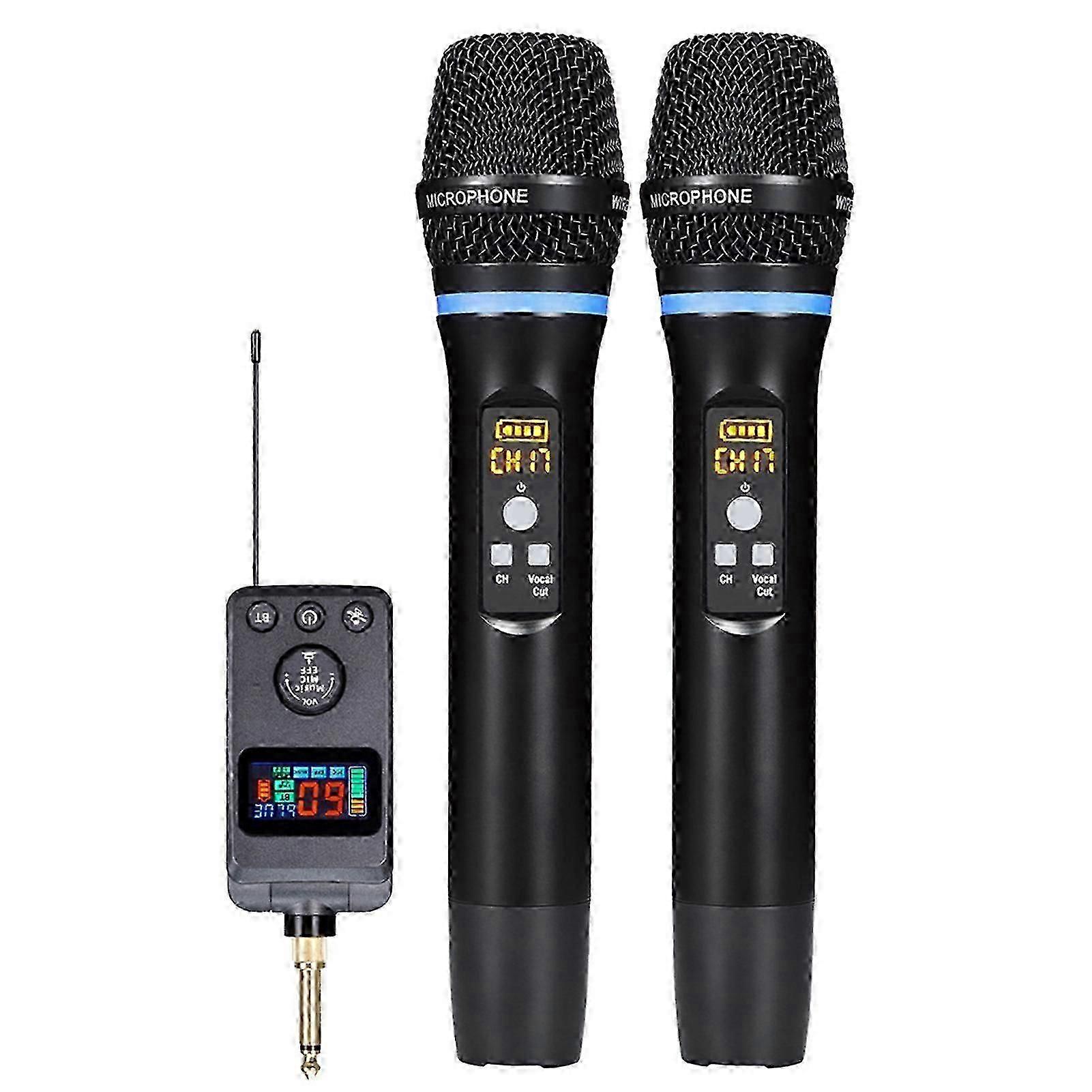 Wireless Microphone System with Receiver Handheld Dynamics Mic System Set for Stage Performances