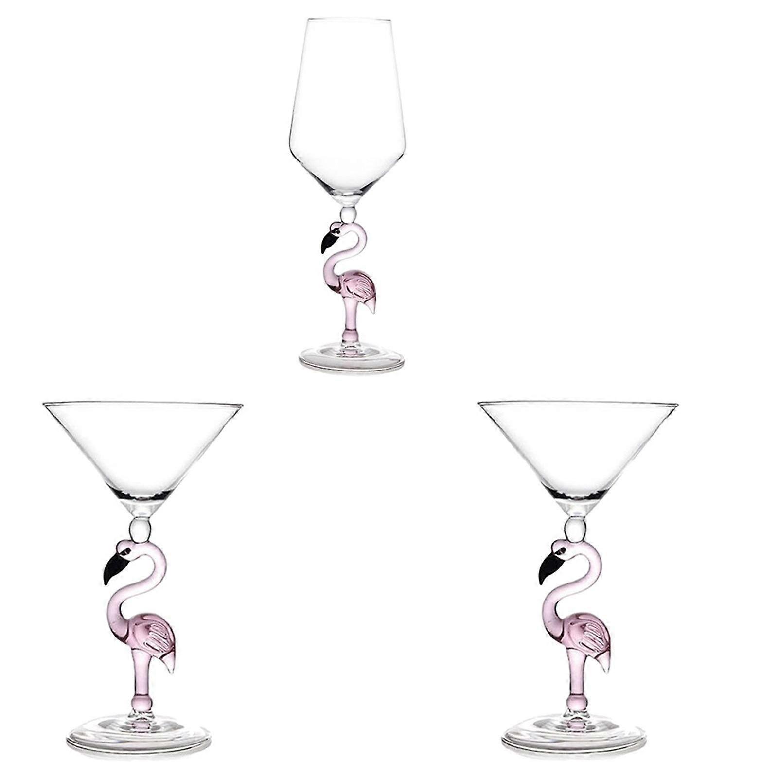 3x Cocktail Martini Goblet Crystal Transparent for