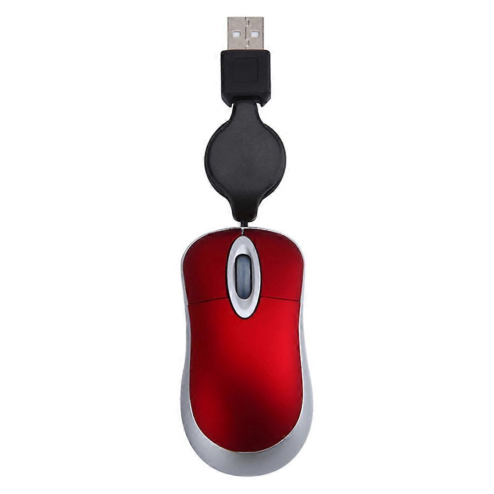 It looks like you've provided a product title or listing for a **mini USB wired optical mouse** with a portable, telescopic design. Here's a more