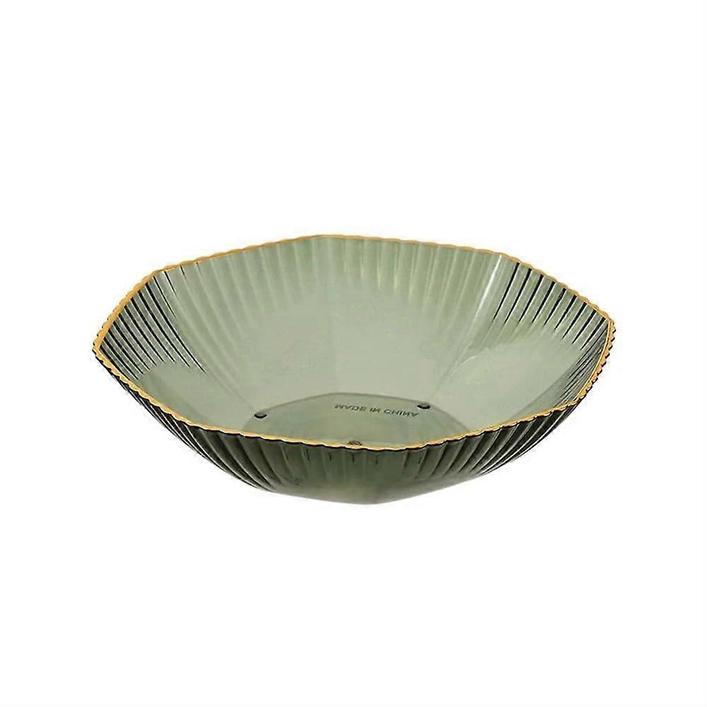 Fruit Salad Serving Plate with Modern Green Design for Kitchen Countertop and Home Table Decor