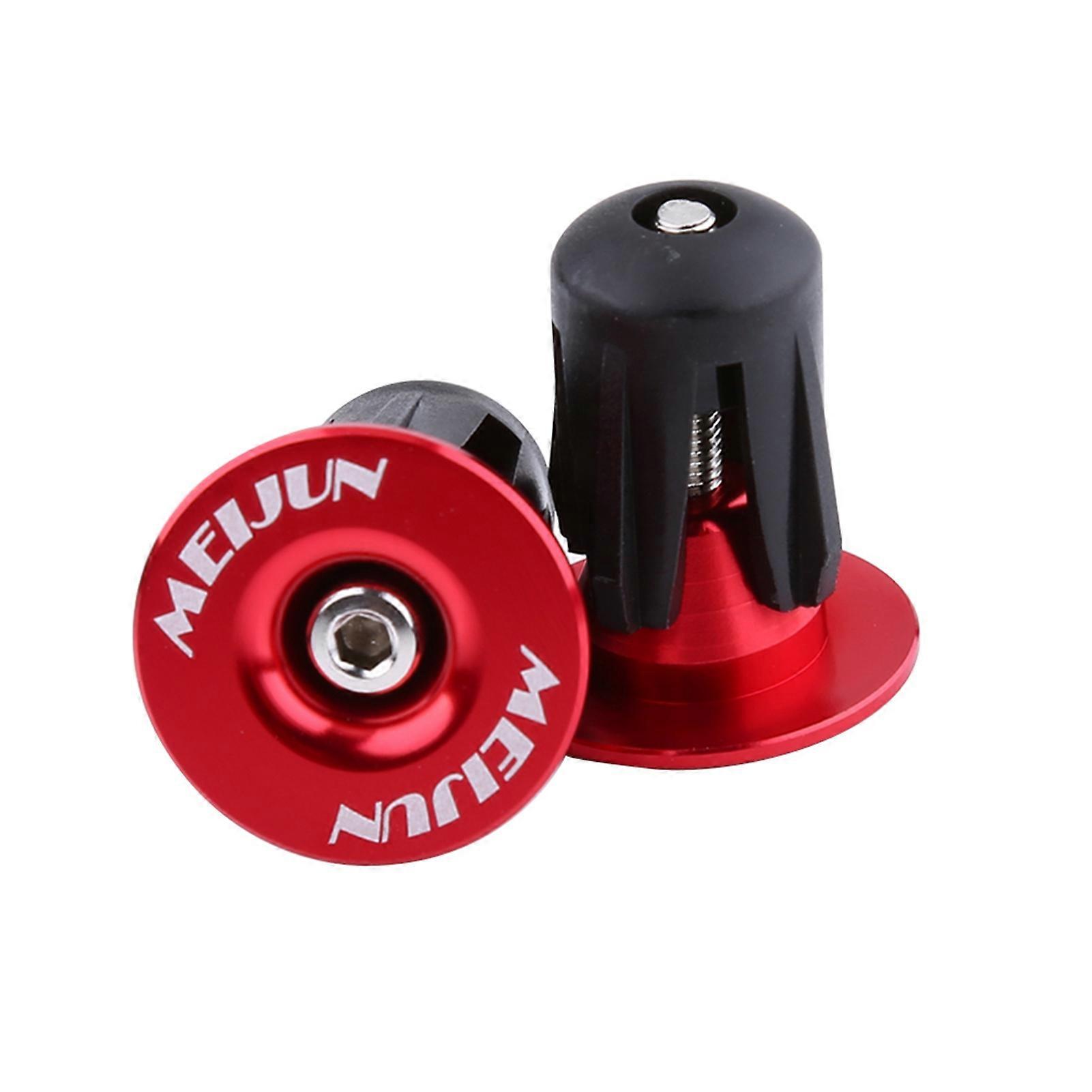 Lot de 2 embouts de guidon de vélo en aluminium coloré (rouge)