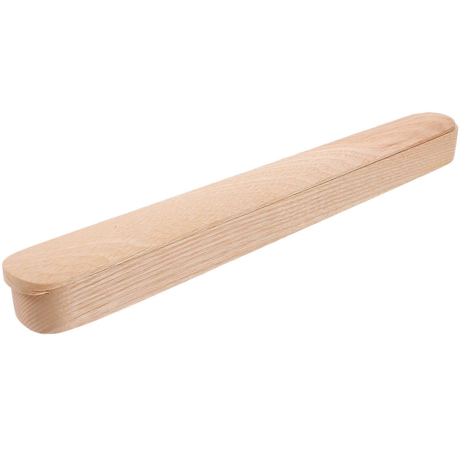 Portable Chopsticks Case Wooden Cutltery Box Dustproof Moisture-Proof Tableware Organization Rectangular Japanese-Style 27X3X2.5CM 1Pack