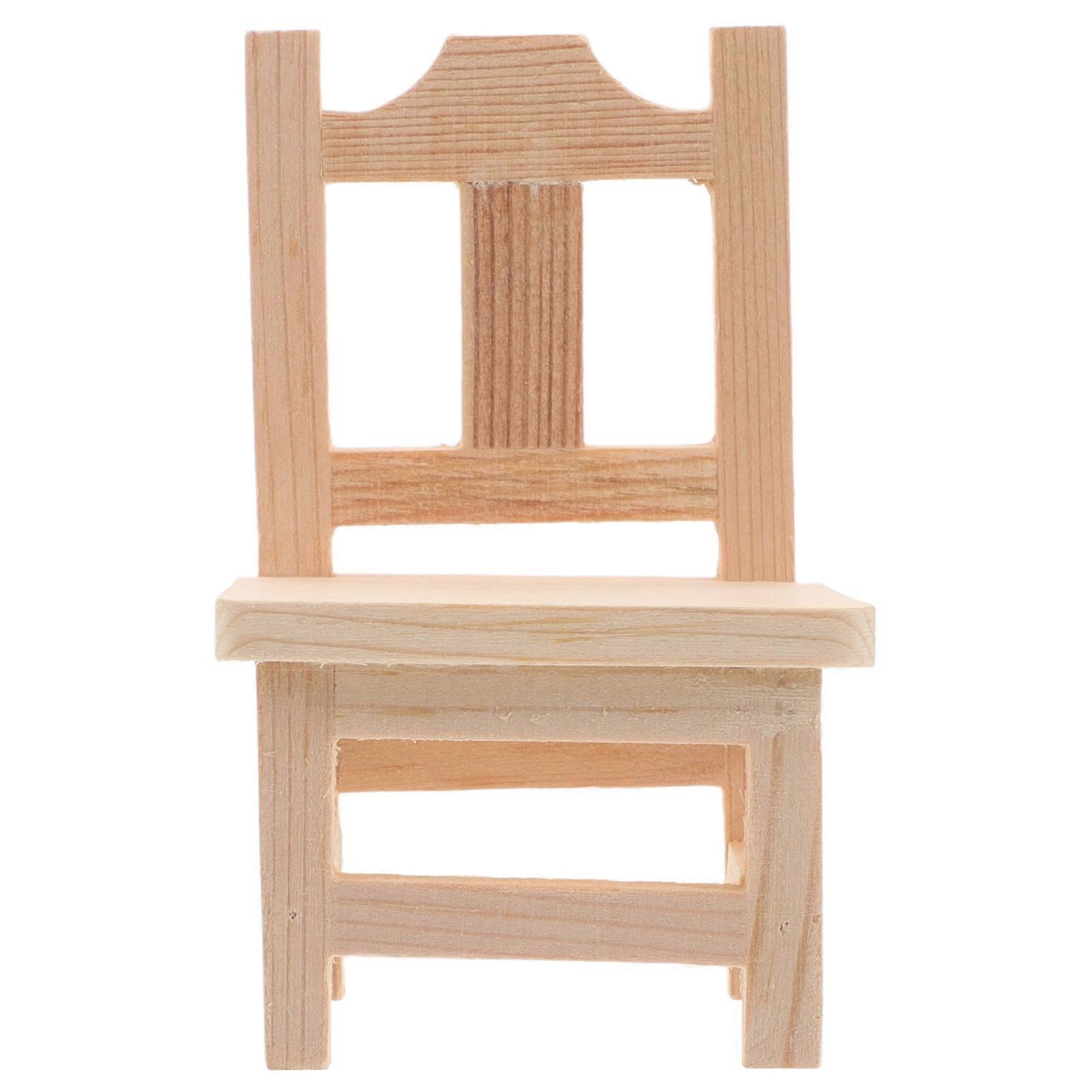 Simulation Stool Model Miniature Wooden Stool Ideal For Dollhouse Bedroom Furniture Craft Enthusiasts And 1Set