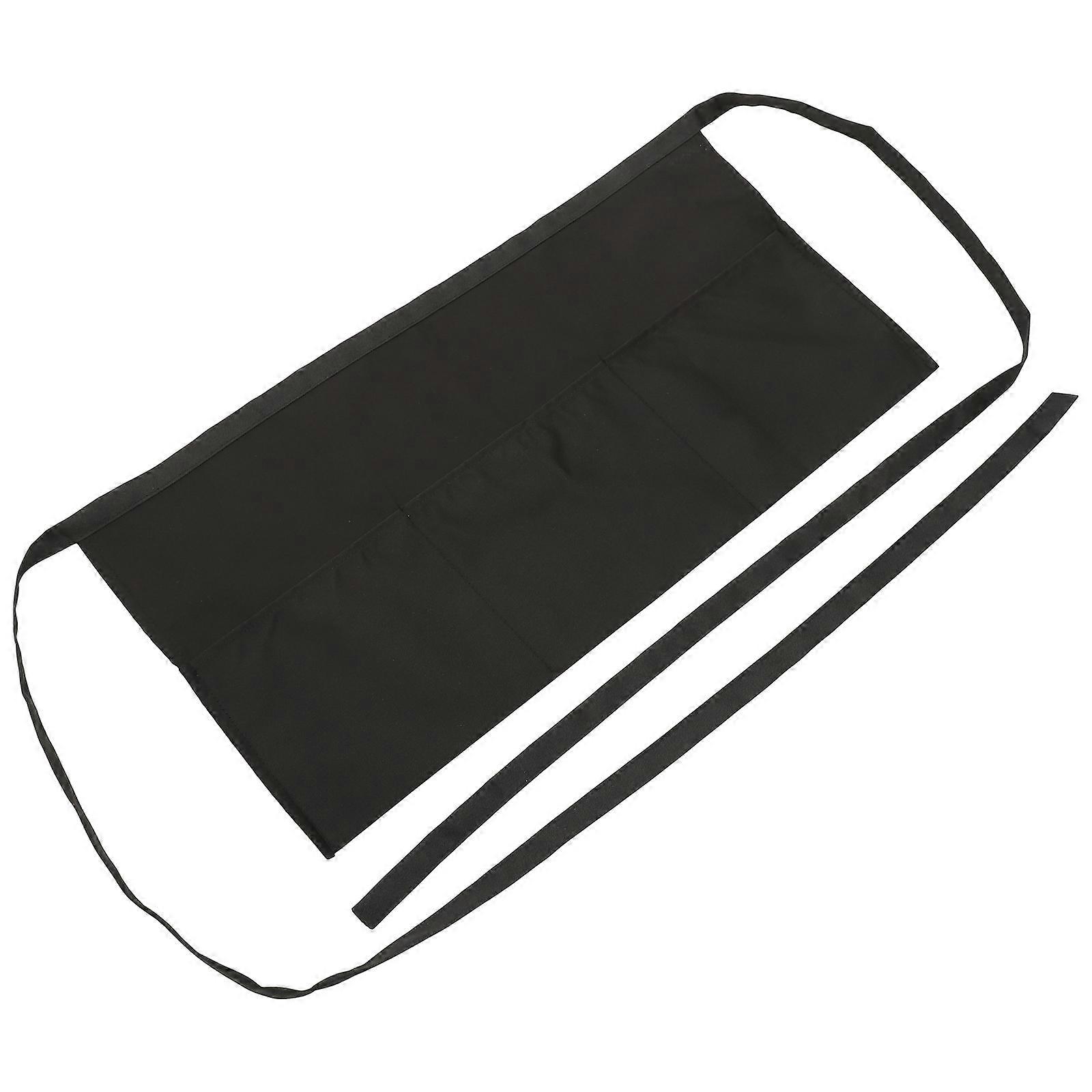 Waitress Apron with Pocket Black Cotton Polyester Blend Kitchen Apron for Servers 1Pack