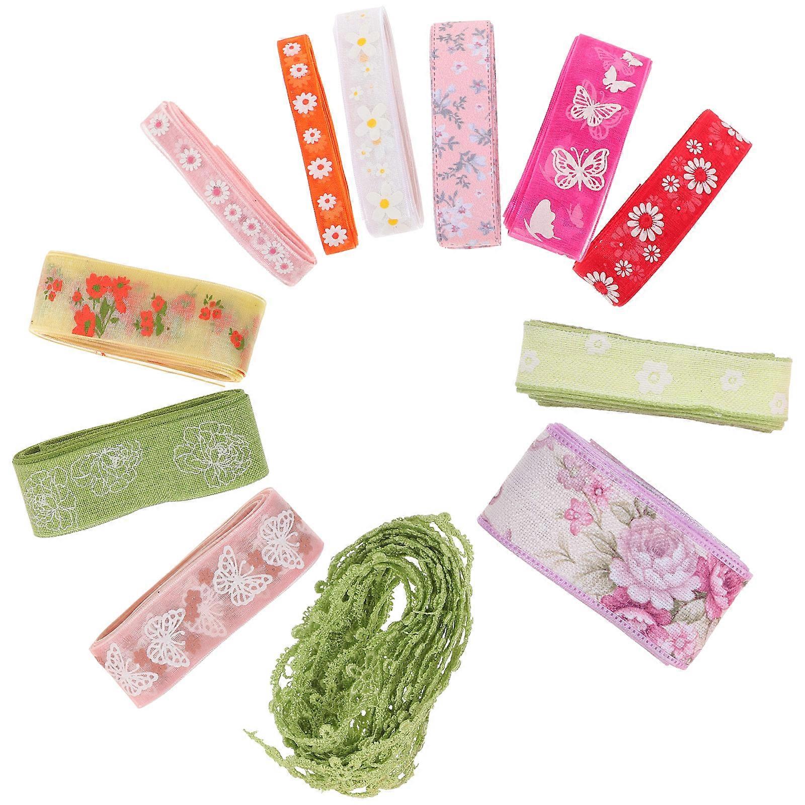 Present Ribbon Polyester Wrapping Ribbons Craft Enthusiasts Women Assorted Color 200.00X4.00X0.10CM 12 Rolls