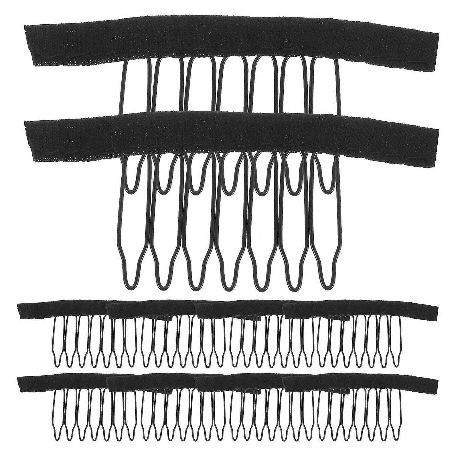 Wig Clips Wig Comb Board for Various Hairstyles and Occasions 50Pcs Black