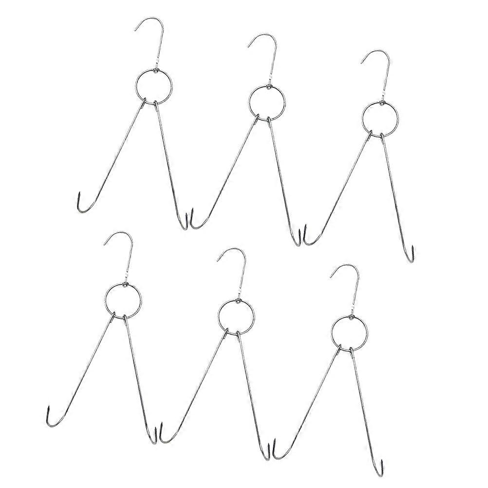 Drying Meat Hooks Stainless Steel Butchers Hooks For Barbecue Processing Meat Hanging Silver 4Cm Diameter 26Cm Length 6Pcs