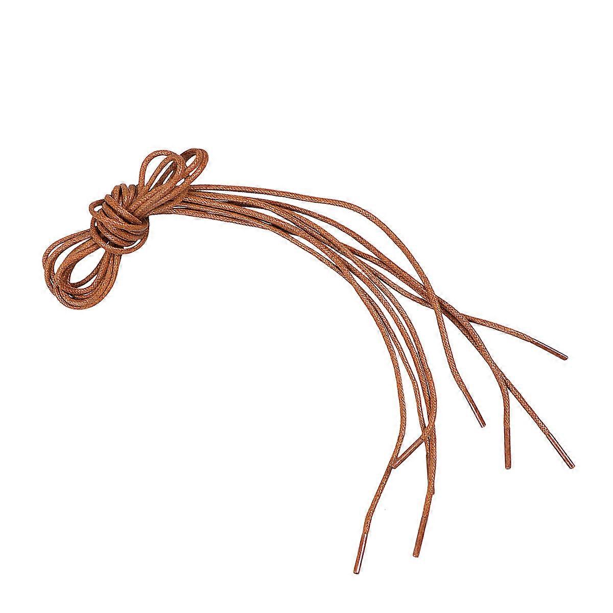 Slight Round Shoelaces For Chukka Dress Shoes Yellow Brown 100x0.5cm 10 Pairs