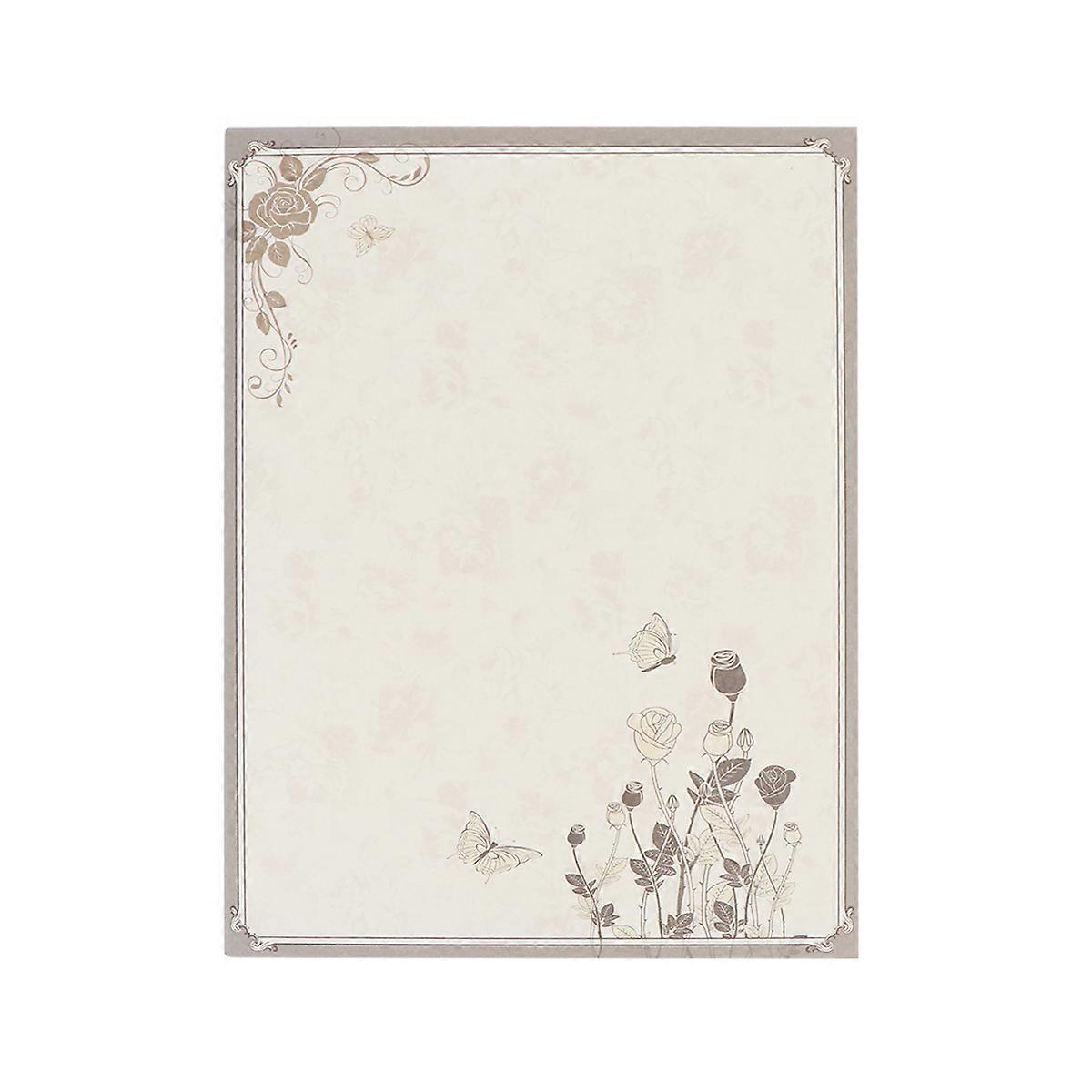 Retro Letters Chinese Style Note Paper Smooth Writing Traditional Communication Light Brown Rectangular 40Pcs