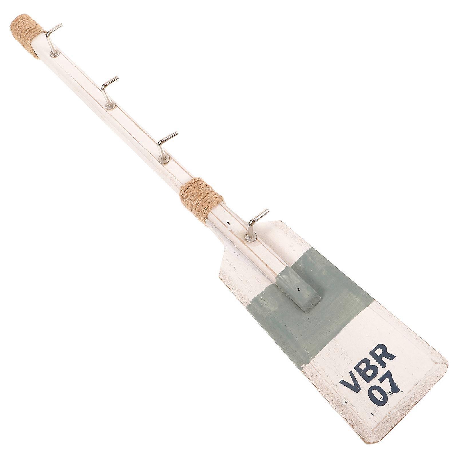 Mediterranean Style Wooden Hook Paddle Shape Hanging Hook for Clothes