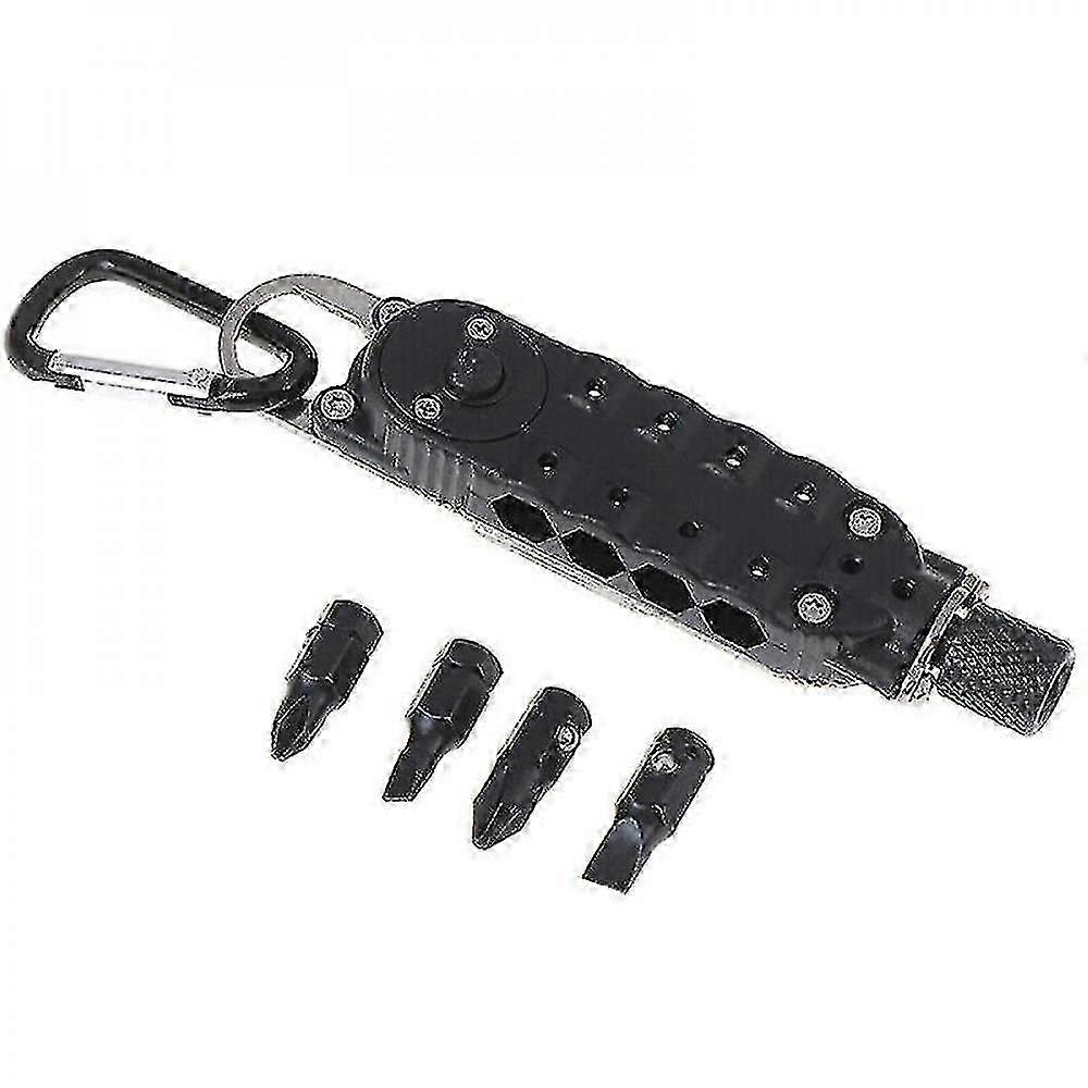 Multifunction Mini Screwdriver Set Pocket Keychain Tool (Black, 1pc) OBP