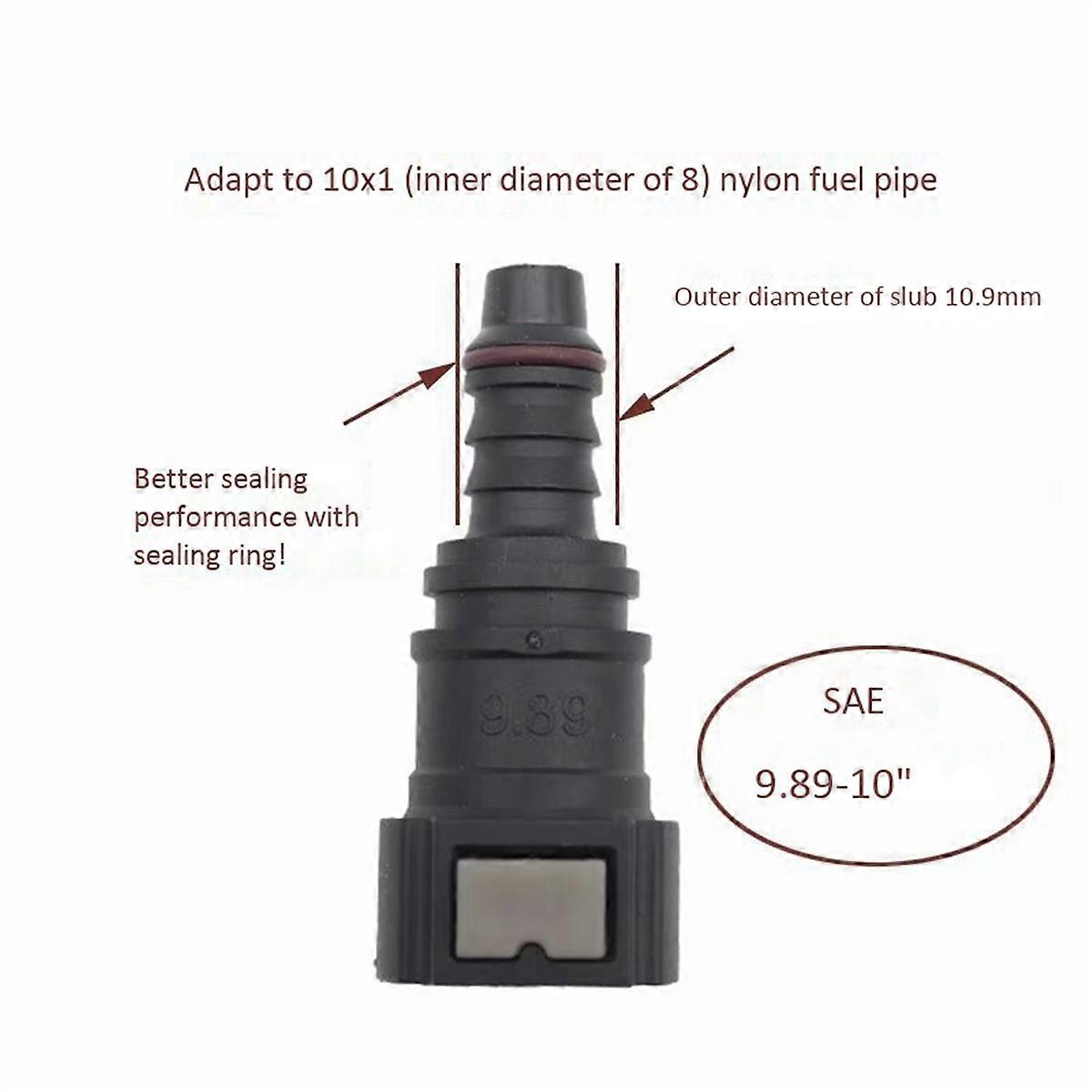 9.89 ID8 Curved Fuel Line Quick Connector, Fuel Quick Connector