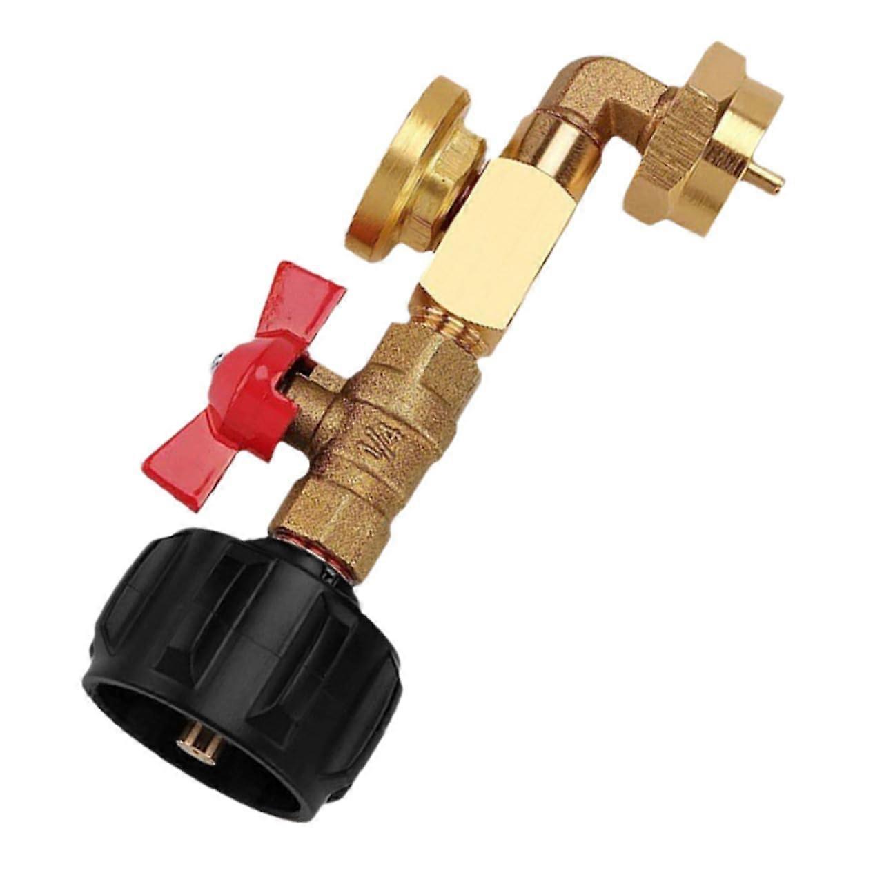 Adapter Bottles Leak Detector Gas Pressure Gauge with Hose Fitting, BBQ Meter, Fuel Level Indicator, Gold Finish