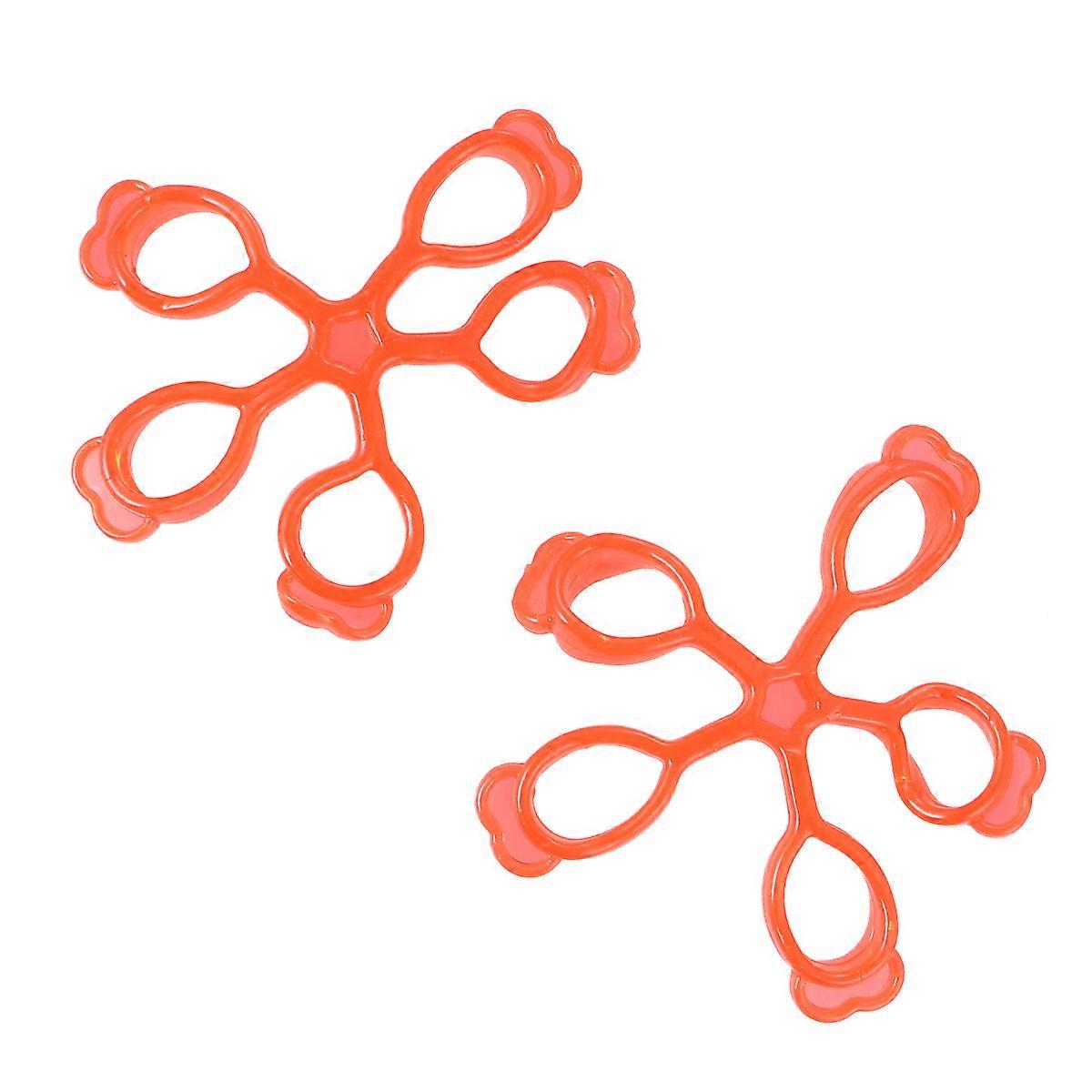 Finger Exercise Guitar Force Enhancer Plastic Hand Grip Red 2Pcs For Athletes