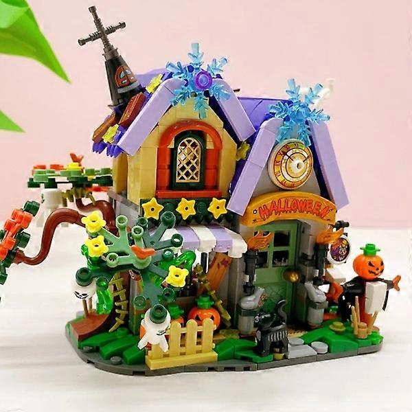 ビルディングブロックMOCハットハウスカボチャハッピーハロウィンデコレーションレンガ男の子用子供のおもちゃハロウィーンギフト