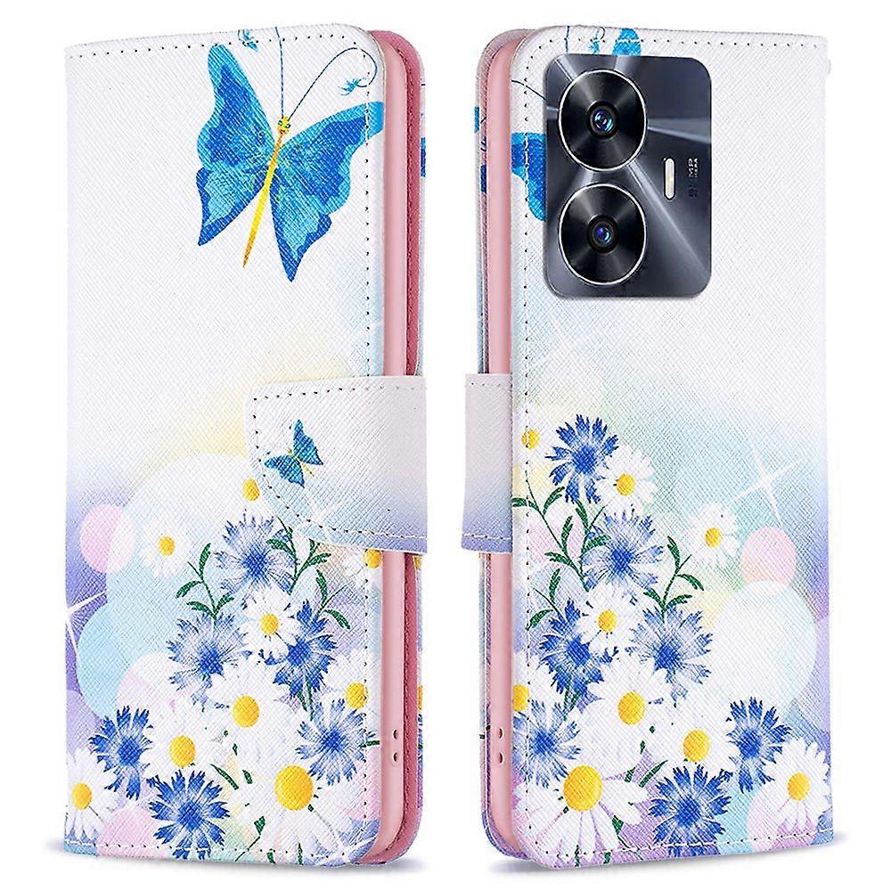 For Realme C55 Pattern Printing Phone Case Full Protection PU Leather Wallet Shell with Stand