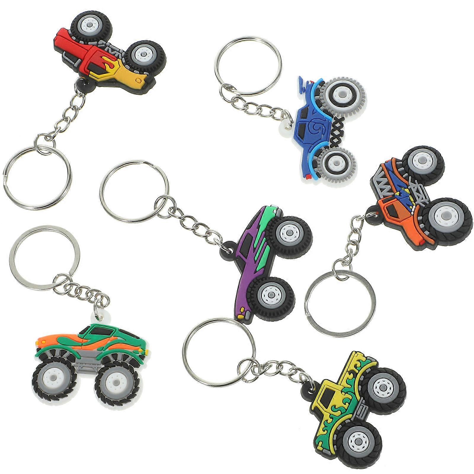 Little Vehicle Cars Keychains Off-Road Vehicle Key Chains Assorted Color 6Pcs Stylish Design For Everyday Use