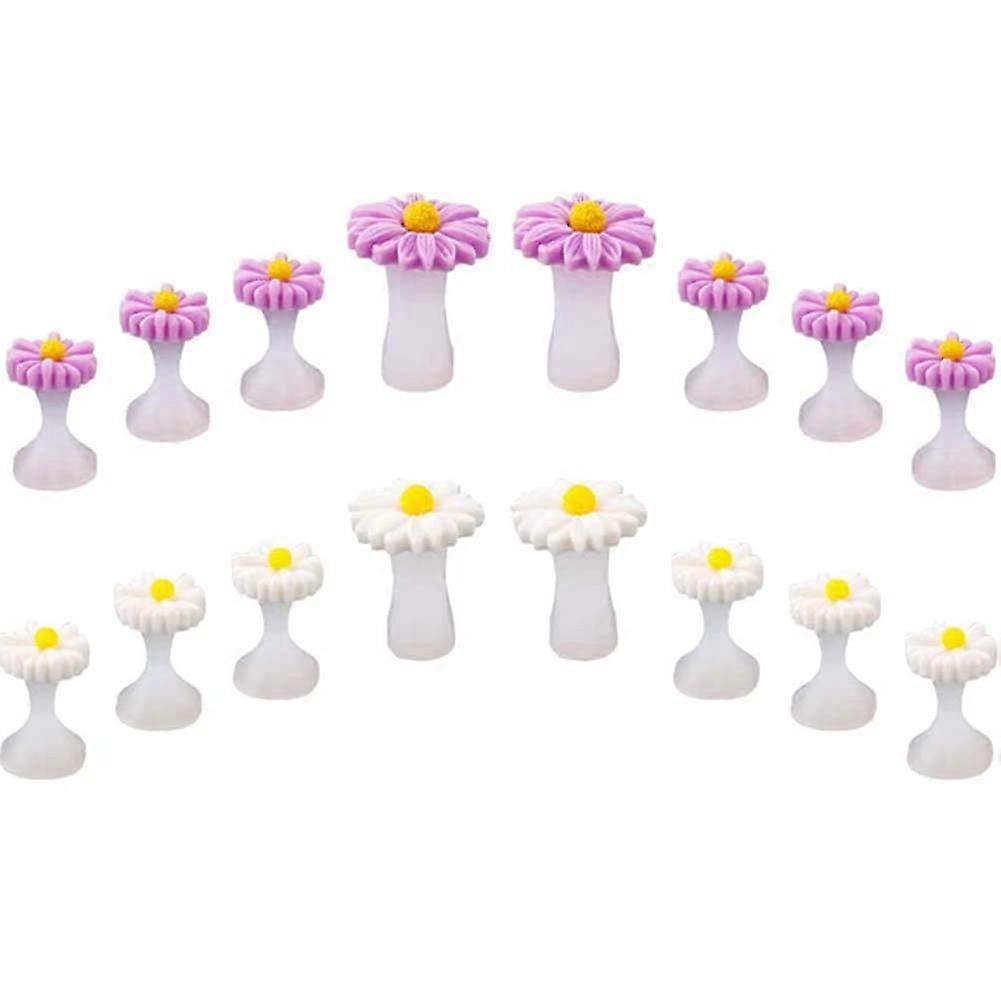 16pcs Daisy Toe Separators Silicone for Pedicure Nail Polish