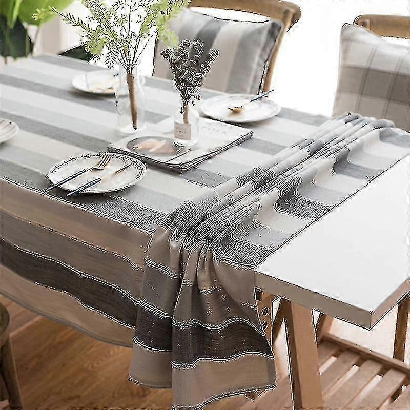 135Cm Rectangular Holiday Embroidery Wedding Tablecloth | Gray