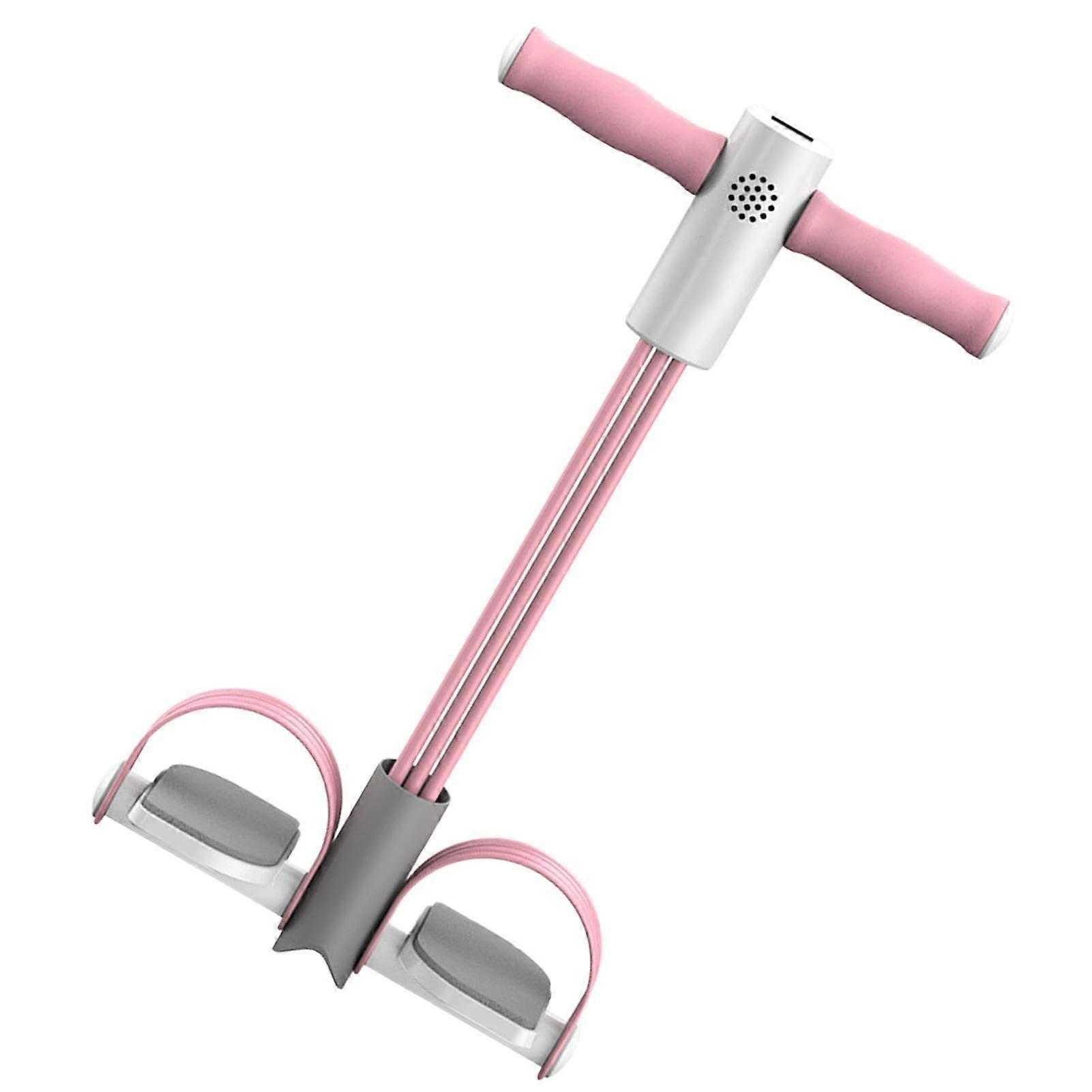 Intelligent seat exercise device with 6 tubes, comfortable pedal puller bands Pink