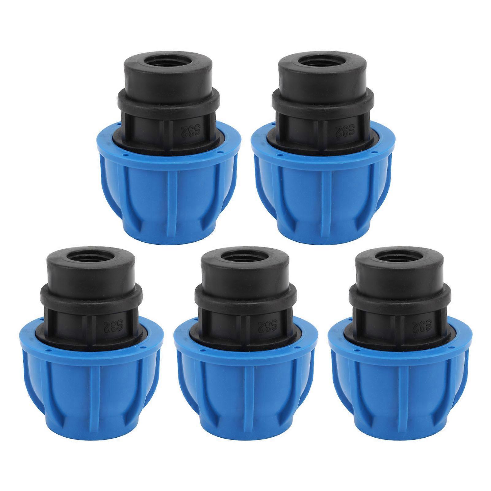 5PCS Plumbing Fittings Water Pipe Quick Connector Coupling Kit Female Thread Straight Through 32xG1/2