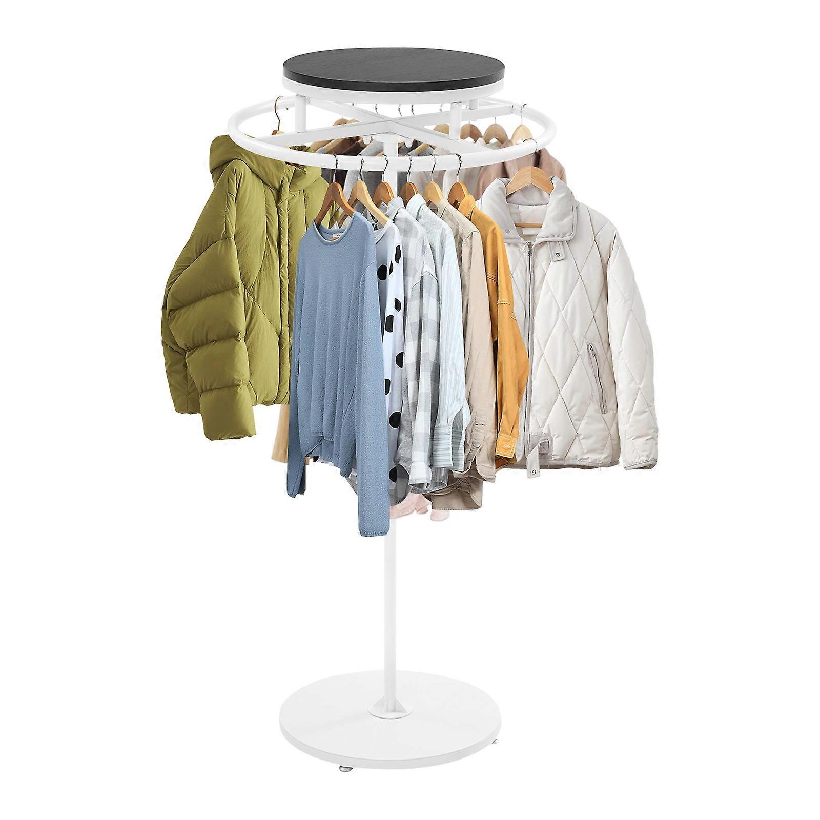 140cm Rotatable Clothing Rack Round Garment Holder Clothes Display Stand