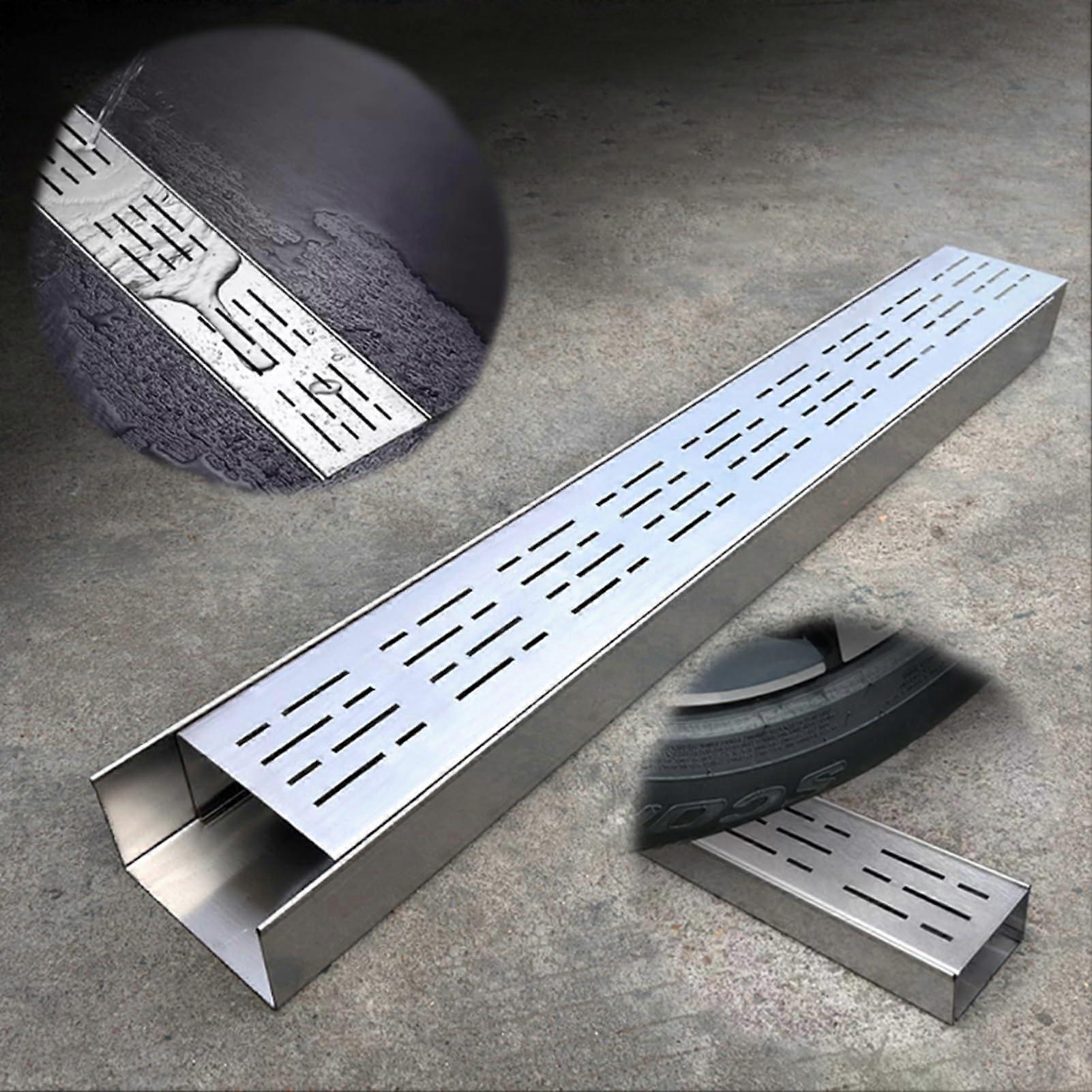 Narrow Stainless Steel Rain Gutters Patio Garden Decorative Rain Drain System for Indoor and Outdoor Use (W5cm x H3cm) W5cm(2') x H3cm(1 1/8')