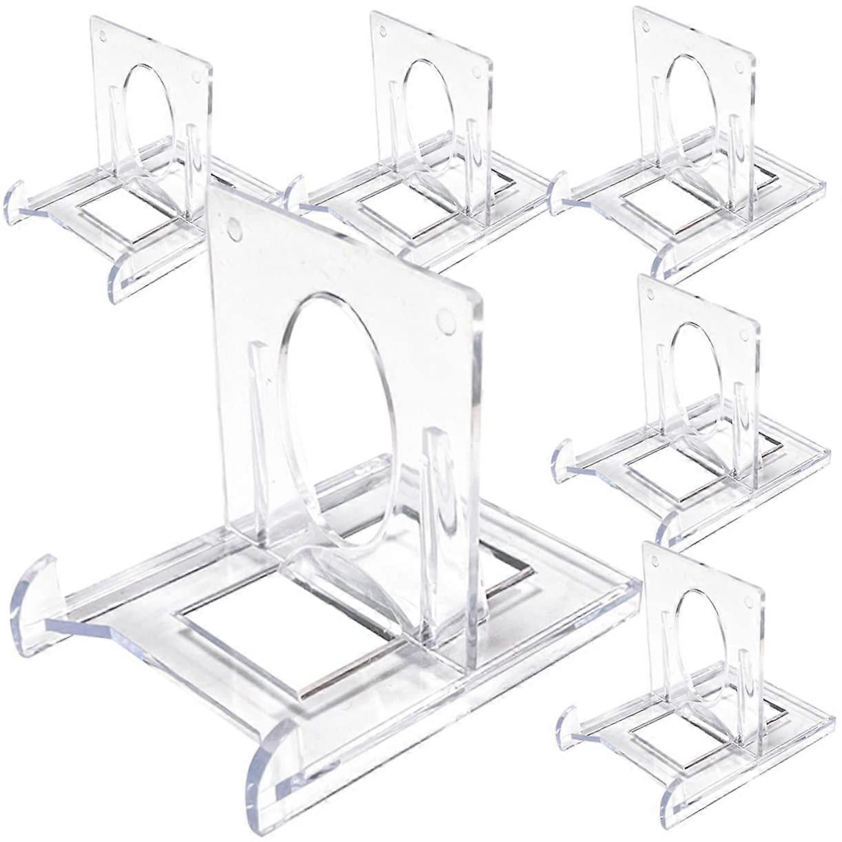 Set of 6 Transparent Stands for Cards, Pictures and Plates, Adjustable Displays