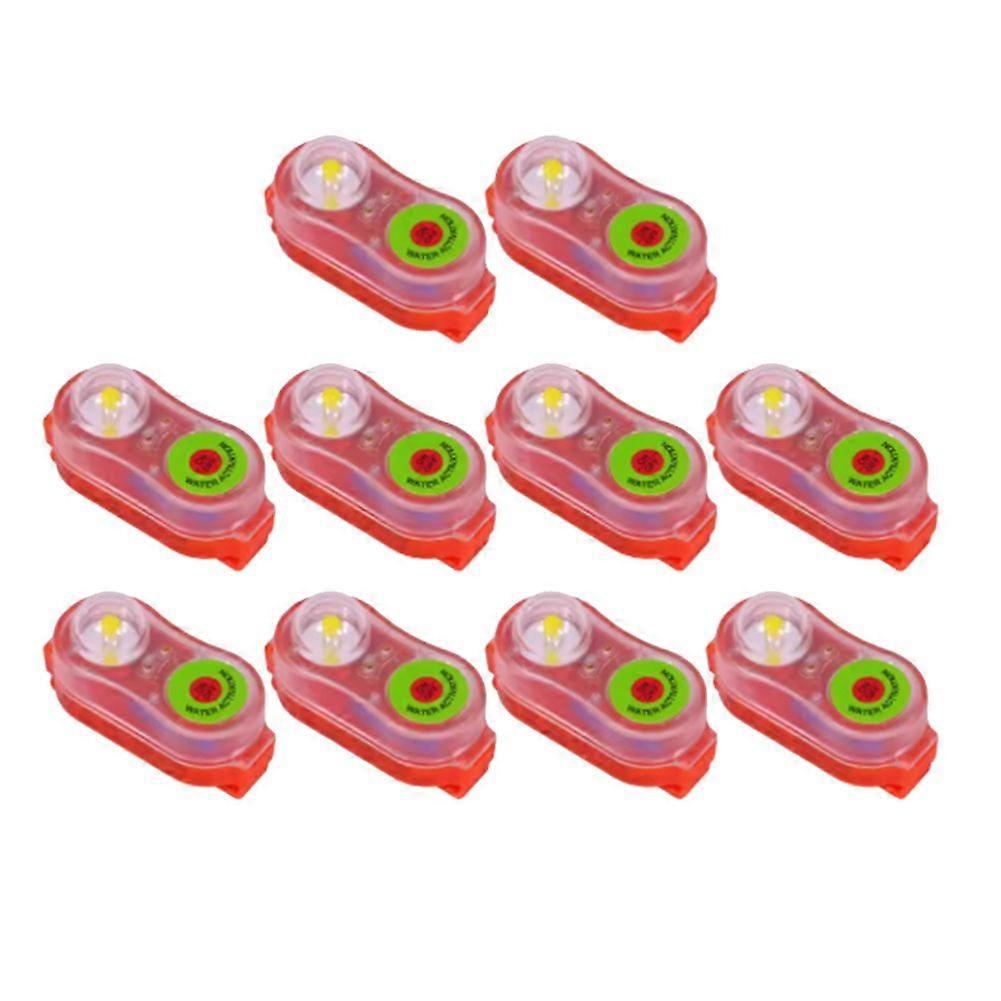 10 Pcs Life Jacket Light Emergency Underwater Activated Led High Beam Light Emergency Water Survival Orange
