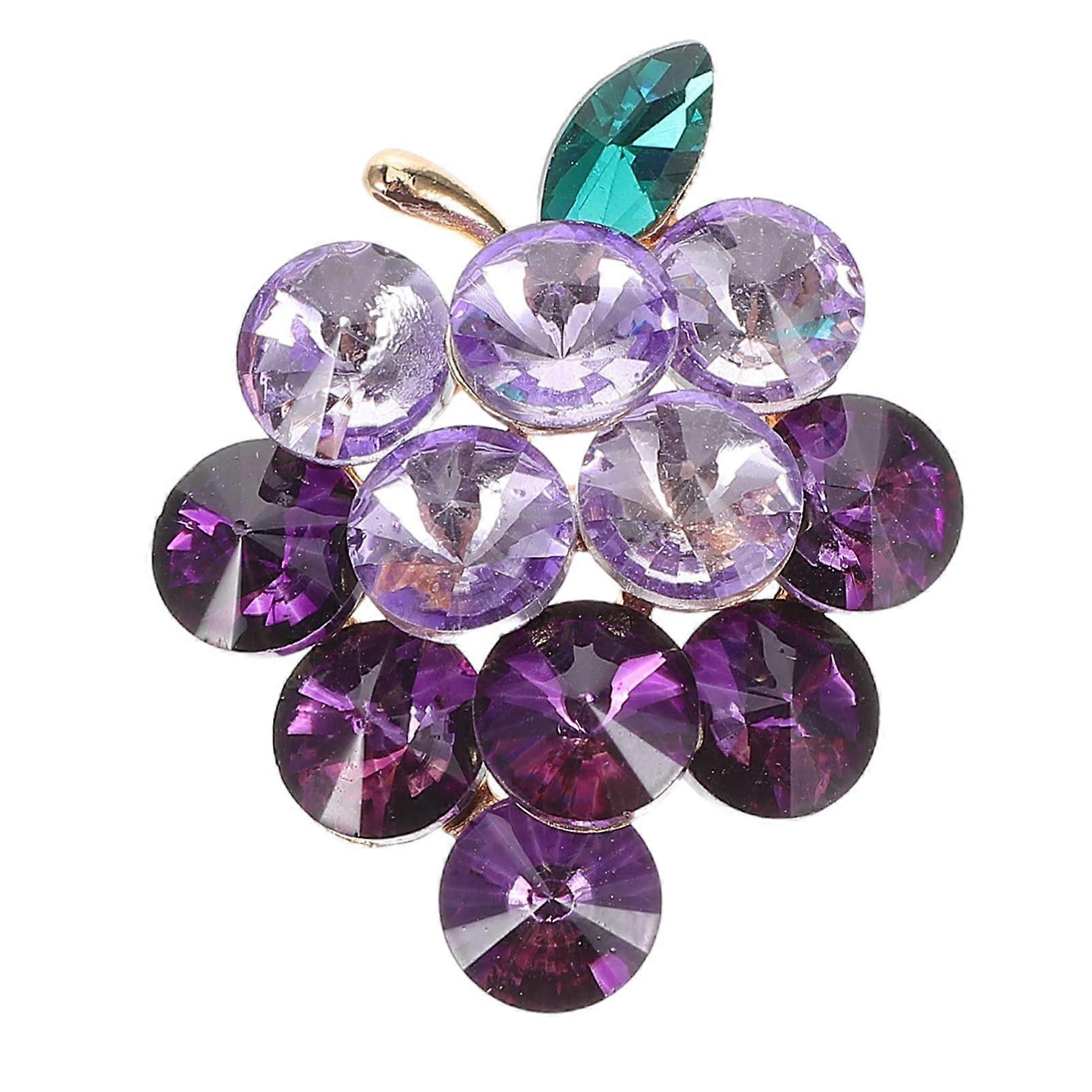 Grape cluster brooch, grape loss badge, glitter badge for clothing, fashion fruit brooch, sparkling pin.