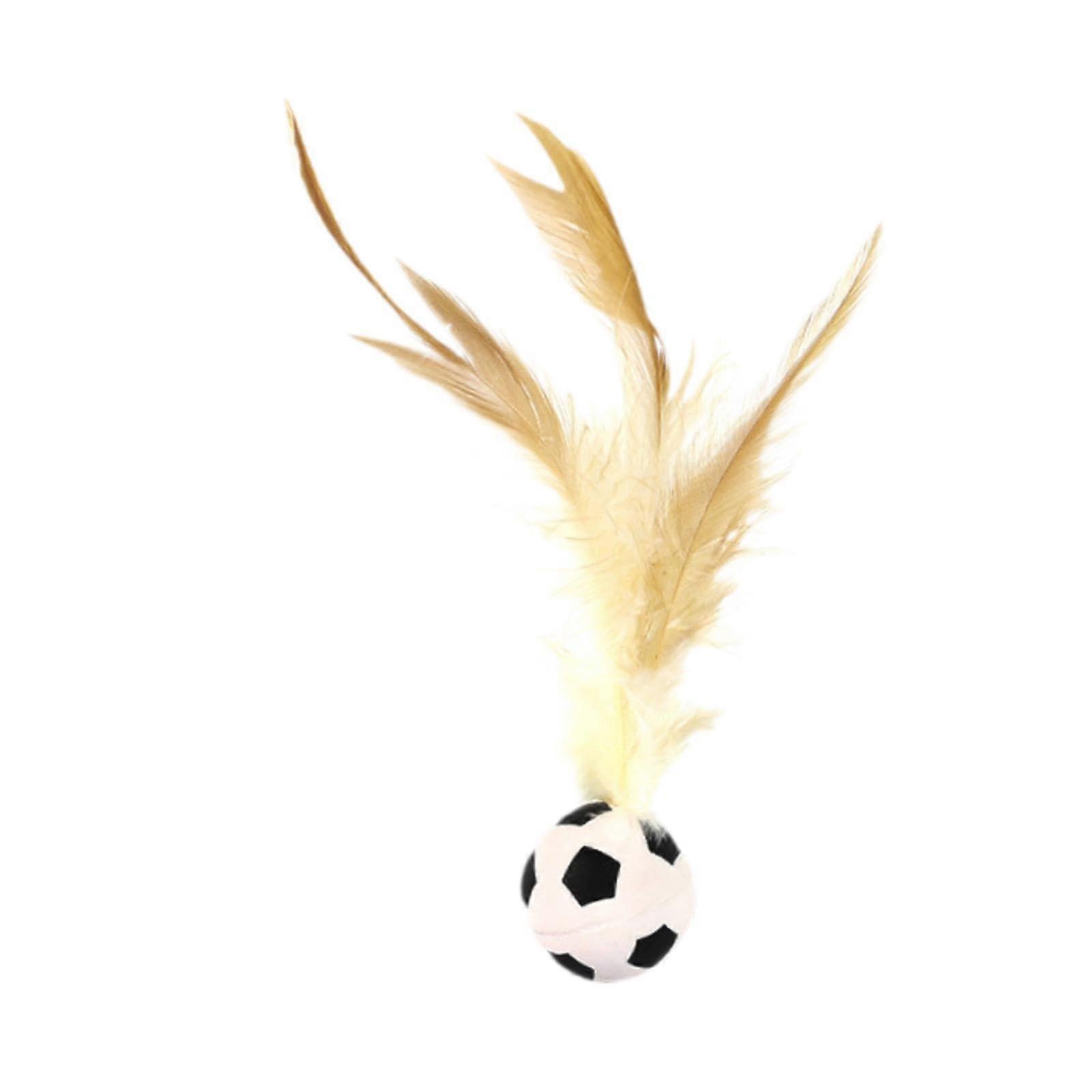 Interactive Cat Toy, Fun Feather Ball Game for Pets, Soft Material, Ideal for Indoor Play, Football Style