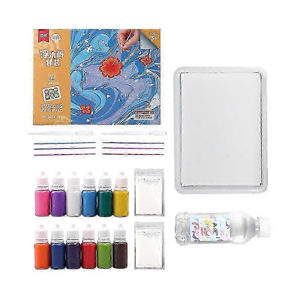 Marbling Paint Kit 12 Colors Ideal for Water Art Projects Safe and Educational Art & Crafts Supplies for DIY Gifts Toddlers Early Learning