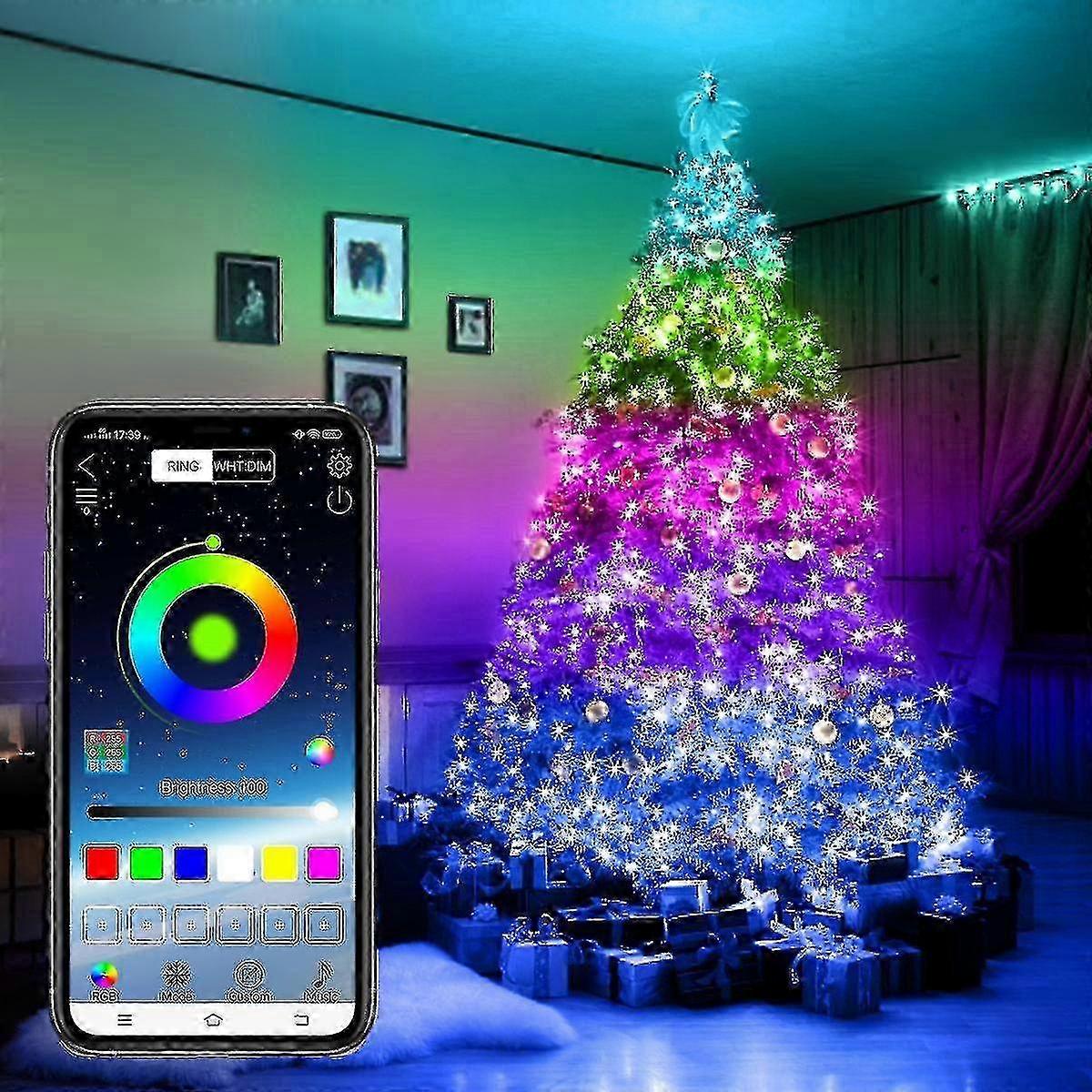 10m/20m USB Christmas Tree LED String Lights with Smart Bluetooth App Remote Control Home Decor Fairy Garland