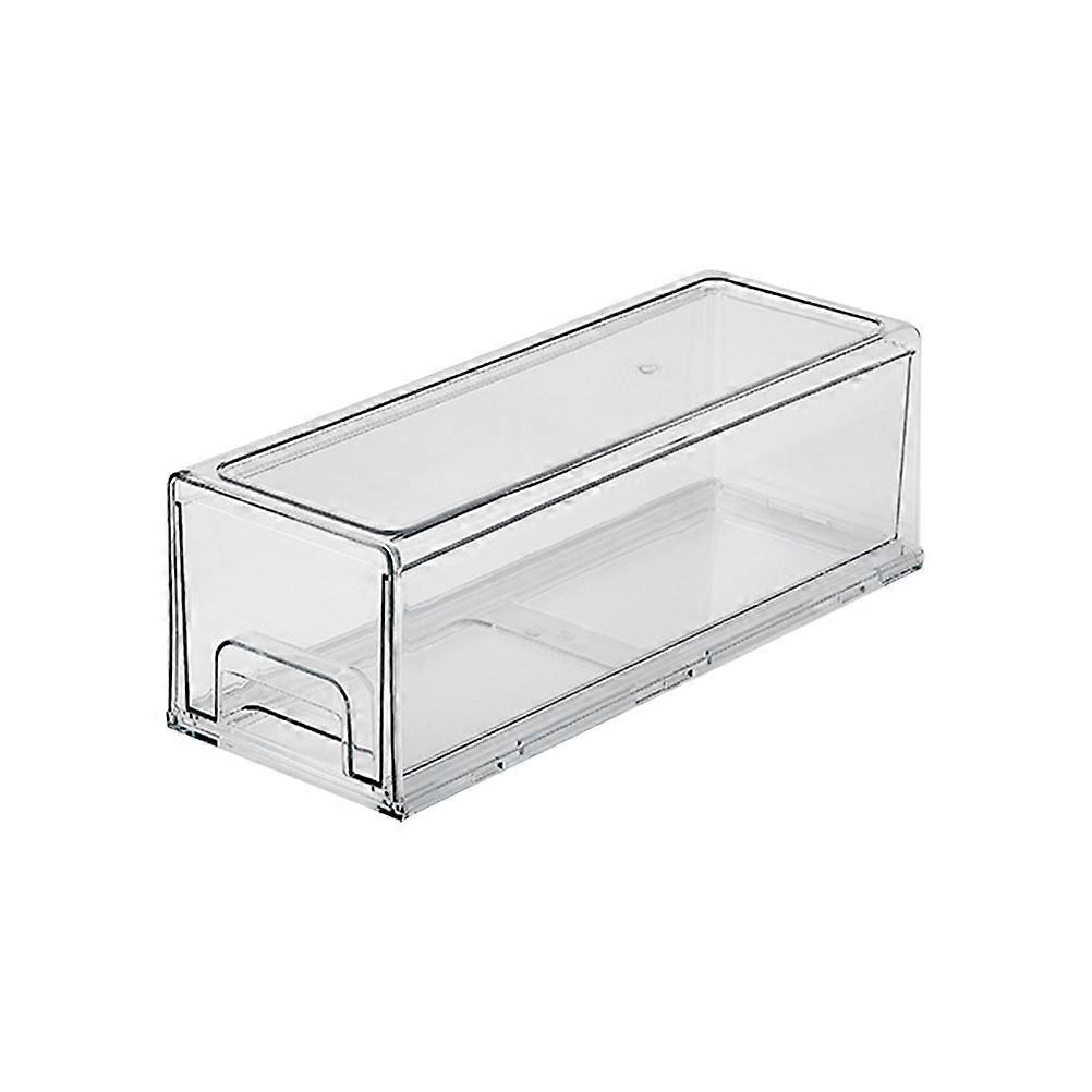Drawer-shaped Refrigerator Organizer Box Transparent Kitchen Organization 33.5X12X11CM Dust Proof Practical Design 1Set
