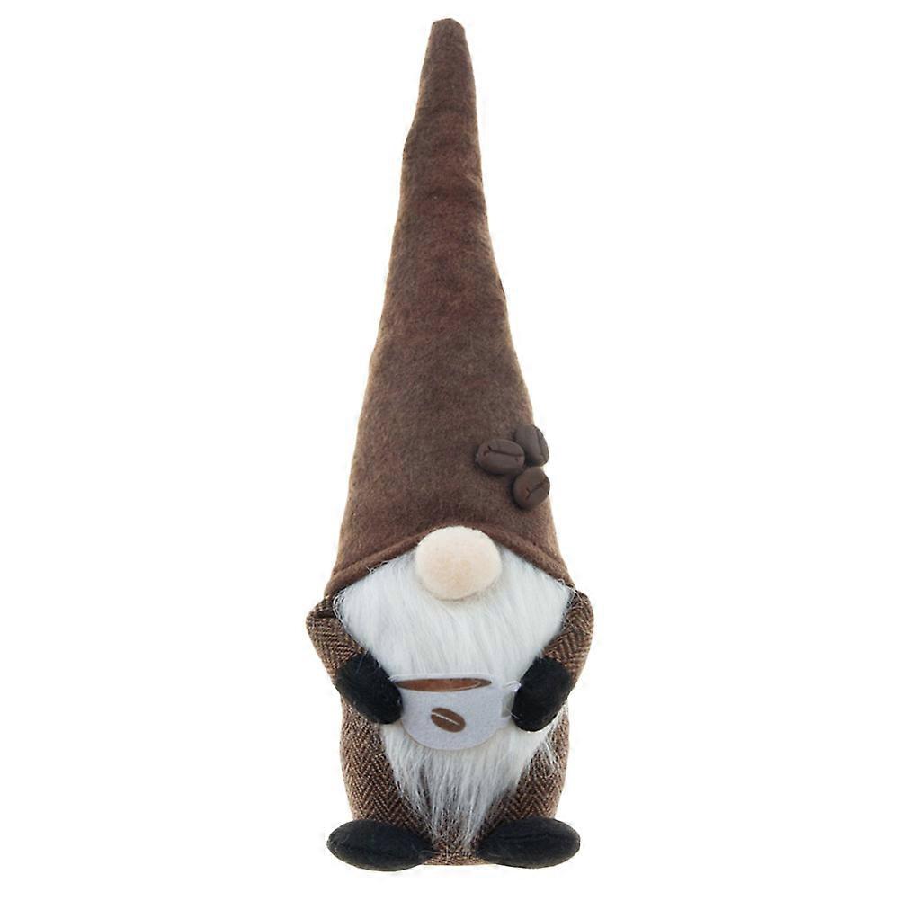 Coffee Decor Plush Gnome Doll Shelves Multi Color 35X11X8CM present 1Piece