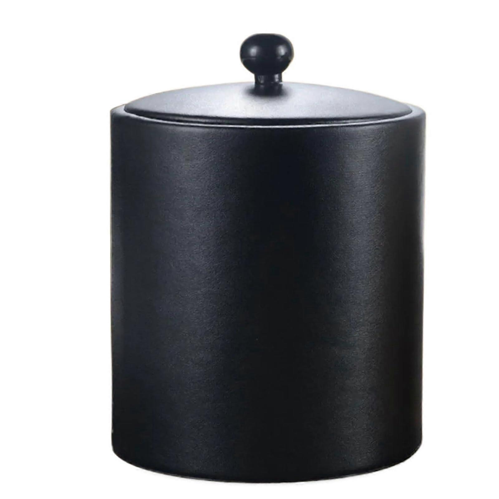Ice Bucket Stainless Steel Double Layer with Lid and DoubleWalled Insulation Keeps Bucket Insulated for Ice Cold Drinks for Home, Bar (Black)