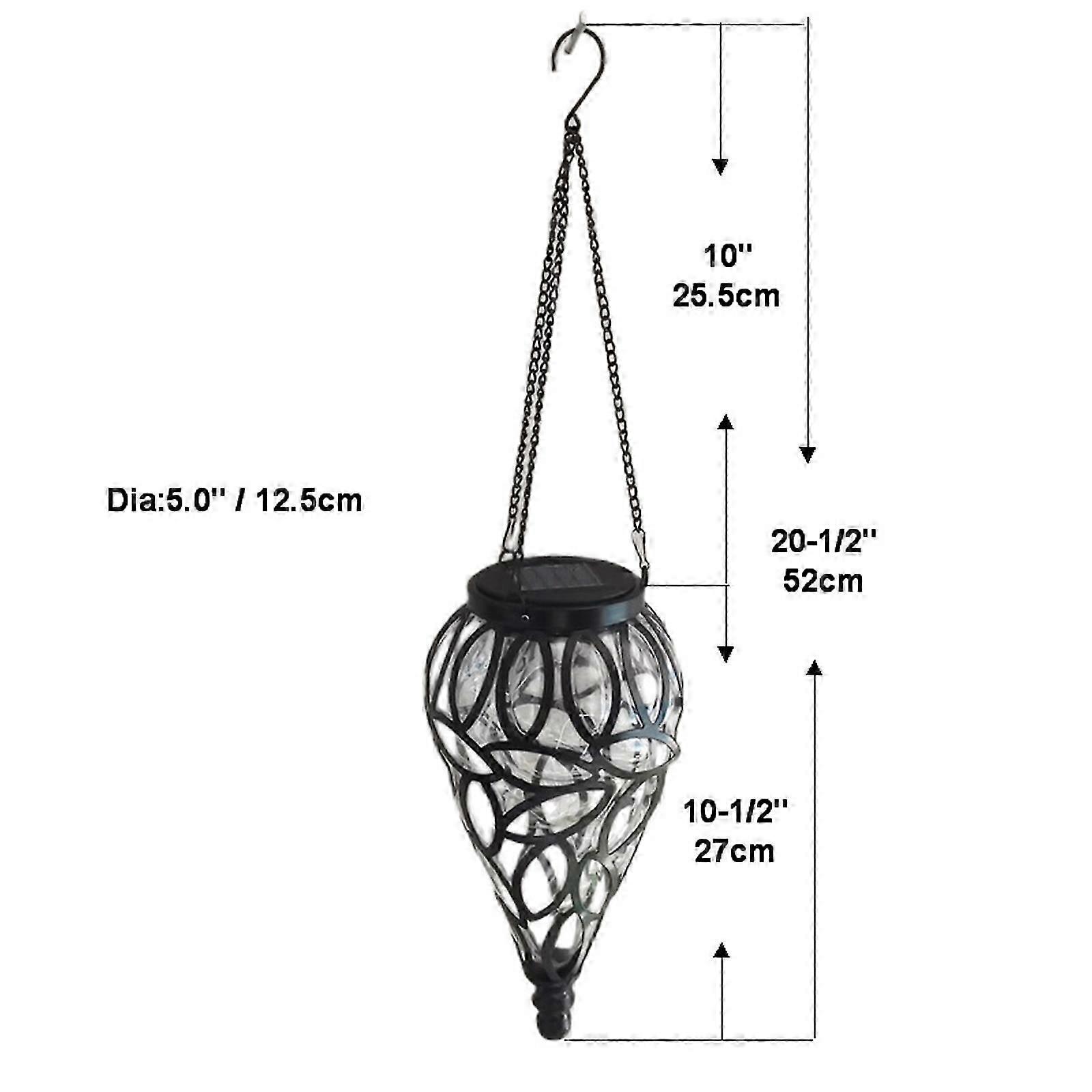 Outdoor Plastic Solar Hanging Lantern, Twinkle Effect Tear-Shaped Hanging Lantern Decor Garden Decorative Solar Lights for Backyard, Patio and Lawn