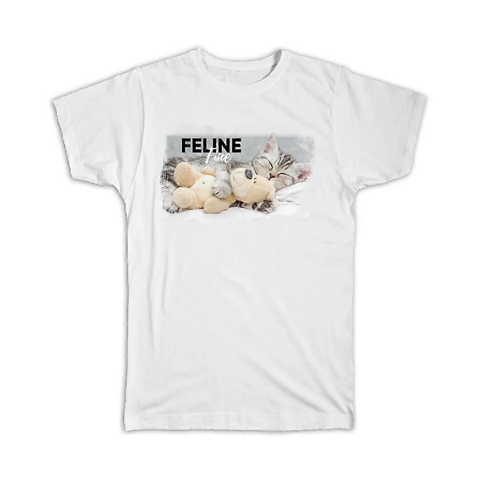 تي شيرت هدية: القط تيدي بير القطط النوم الجيد