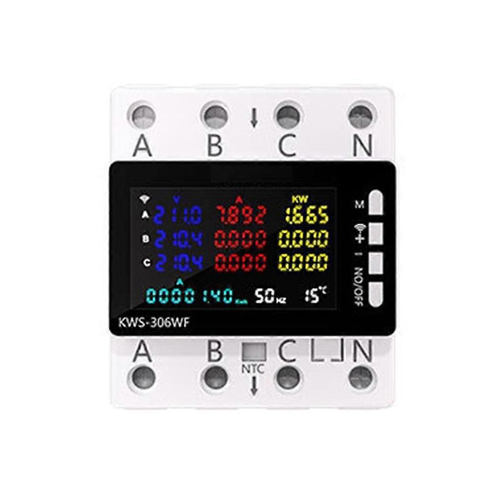 KWS-306WF WiFi Smart Power Meter Voltage Protector Switch Current & Voltage Monitor, Relay, Circuit Breaker