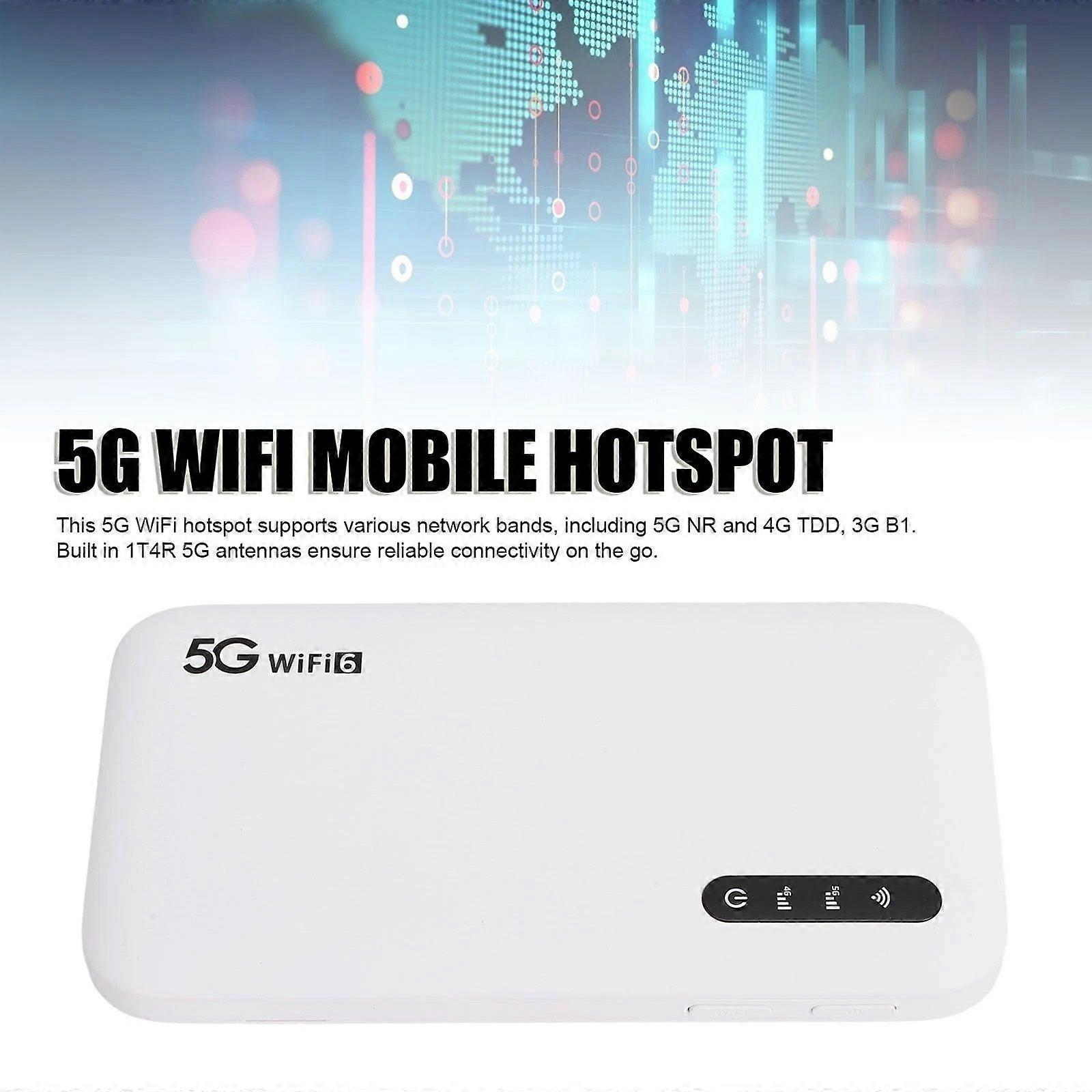 5G WiFi 6 Mobile Hotspot High Speed Support 16 Devices 6100mAh Portable WiFi Hot