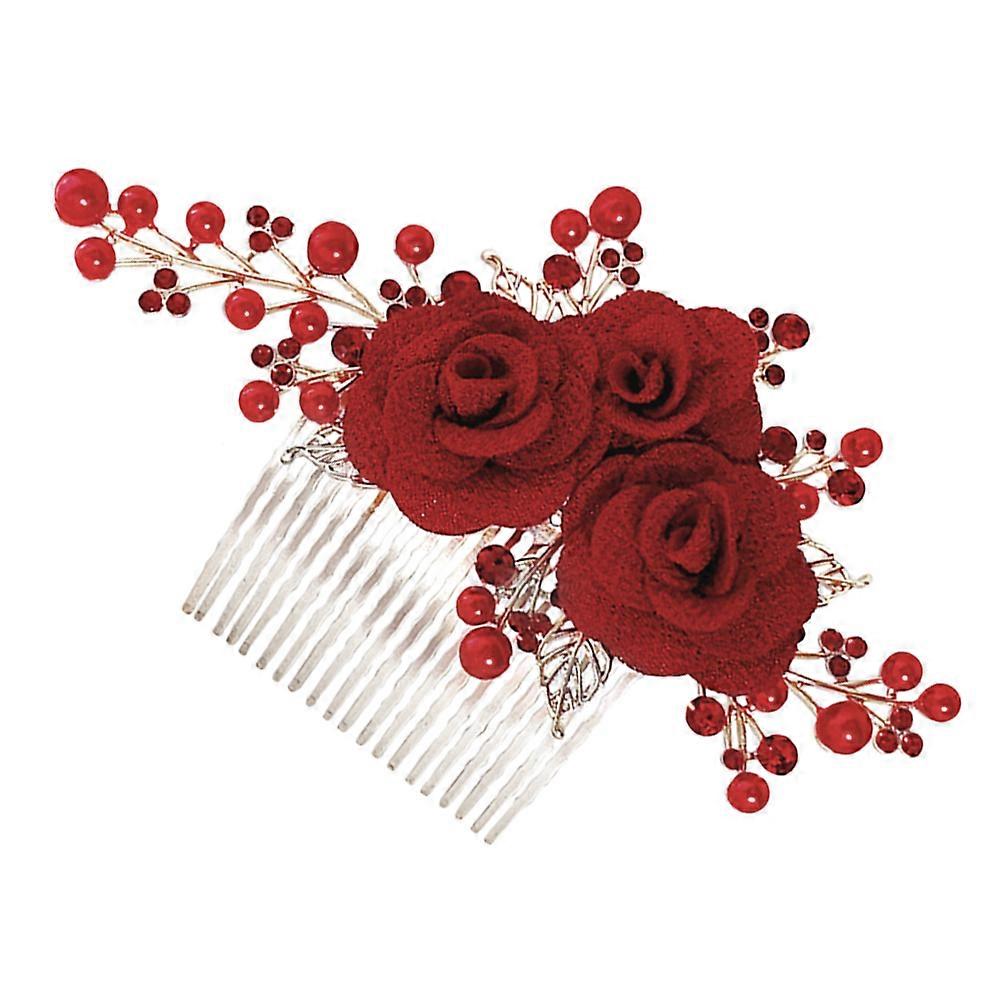 Wedding Bridal Hair Comb with Rose Decor, Lightweight Side Comb for Daily Use, Weddings, Parties, and Special Occasions, Lovely Hair Accessories for