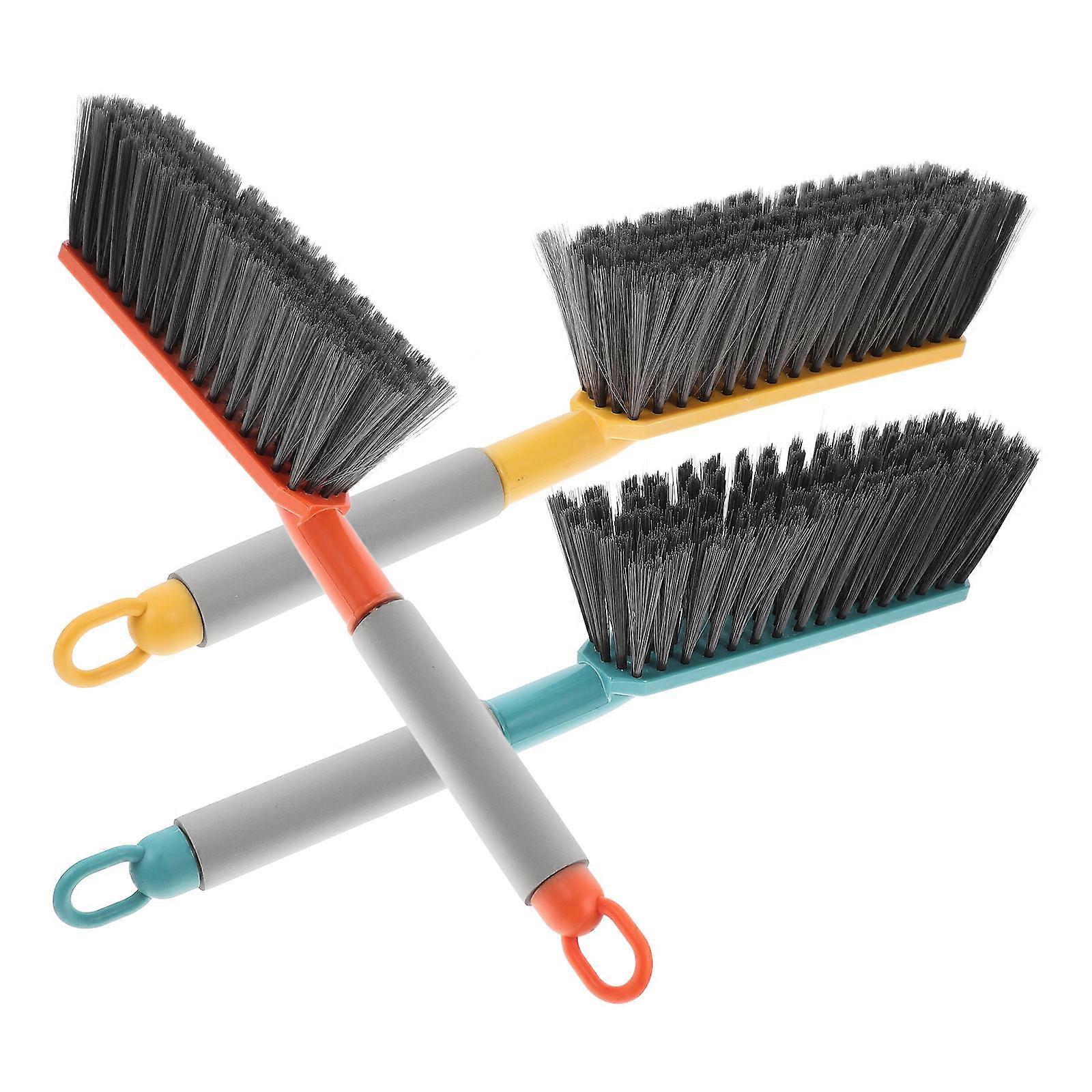 Soft Bristle Handheld Broom Set for Bed, Sofa & Car Cleaning – Versatile Dusting Brush in Retro Green, Lemon Yellow, and Vibrant Orange