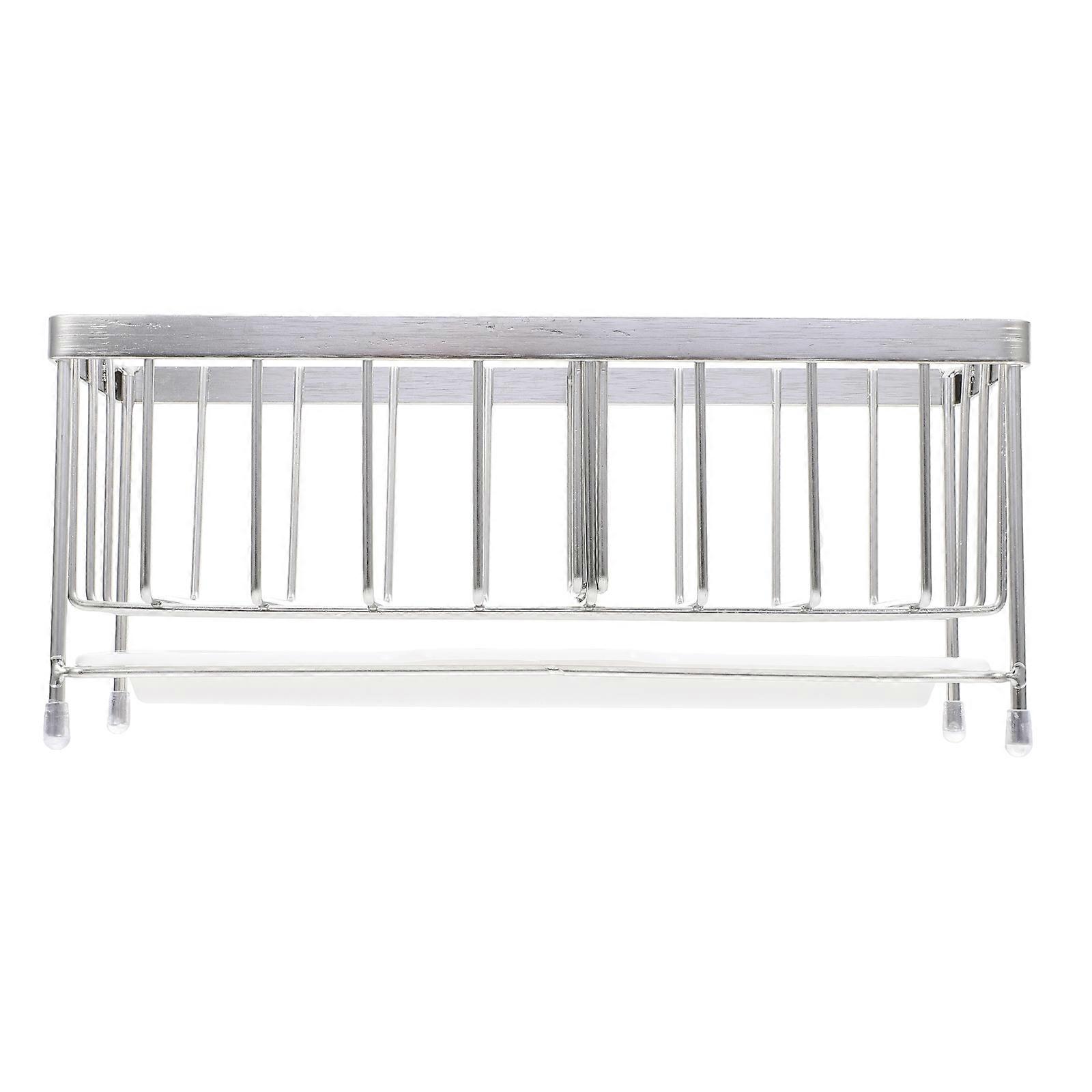 Kitchen Countertop Organizer Storage Rack Silver 215X9X85Cm Kitchen Use Simple Design 1Set